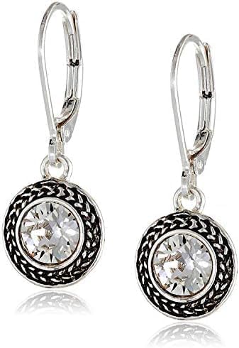Savma Handmade Crystal Leverback Earrings for Women - 925 Sterling Silver Dangle Earrings with Charms, Lightweight Bohemian Hoop Earrings for Pierced Ears | Perfect for Parties, Weddings & Everyday Wear