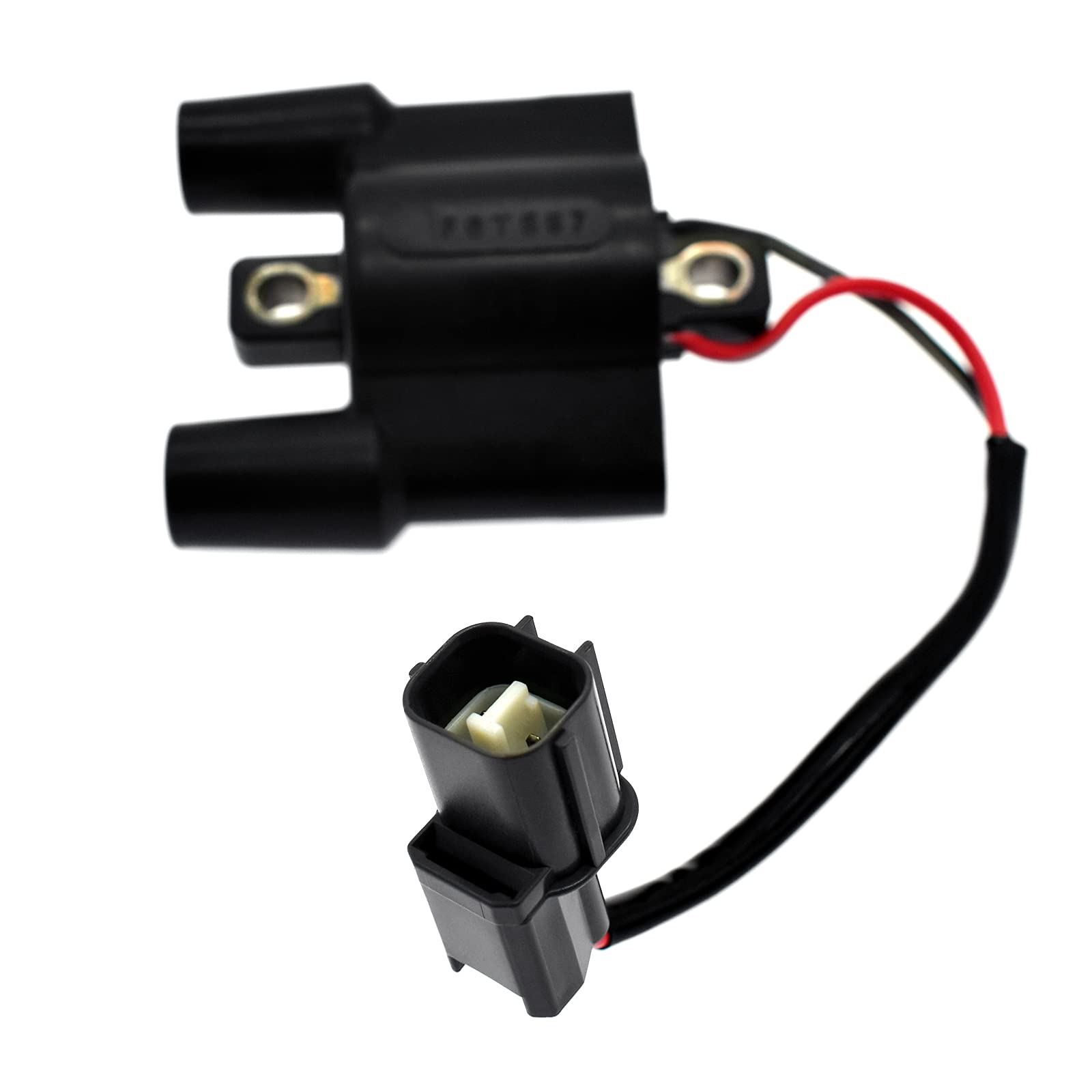 F6T557 Ignition Coil 21121-3722 21121-0720 63P-82310-01-00 Replacement Part Compatible with Yamaha F60 F150 F50 F75 F90 4-Stroke Outboard Motors - Perfect for Marine Engine Repair & Maintenance
