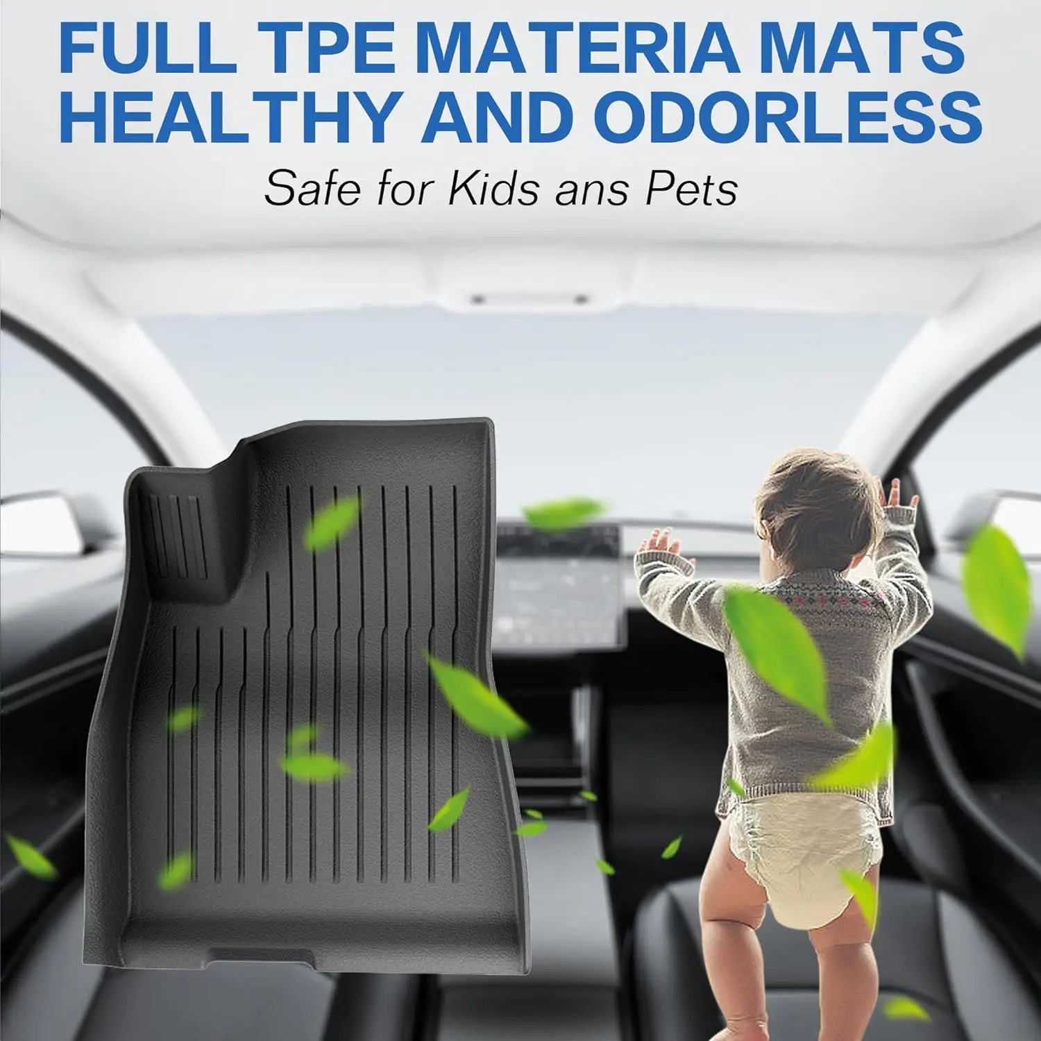 Premium All-Weather TPE Floor Mats for Tesla Model 3 (2021-2023) - 6-Piece Set with Cargo Liner & Trunk Mats - Durable, Non-Slip Car Accessories for Year-Round Protection - Perfect for Daily Commutes, Road Trips & Outdoor Adventures