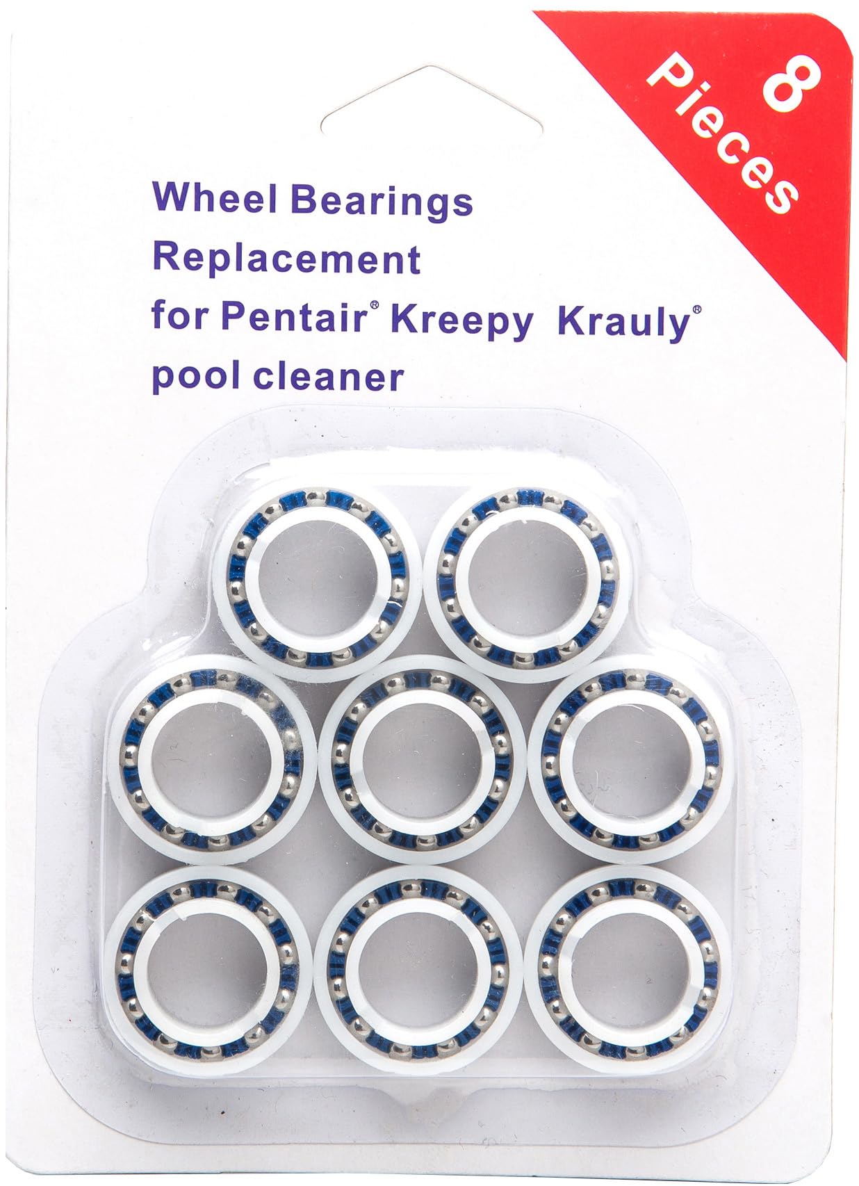 ATIE Pool Cleaner Wheel Bearing EC60 Replacement (8 Pack) - Compatible with Pentair Kreepy Krauly Legend & Platinum Letro Pool Cleaners - Ideal for In-Ground Pool Maintenance & Repair