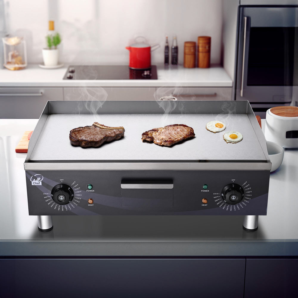 TheLAShop Commercial Electric Griddle - 24 Inch Countertop Grill, 3500W 220V - Perfect for Restaurants, Food Trucks & Home Kitchen Use