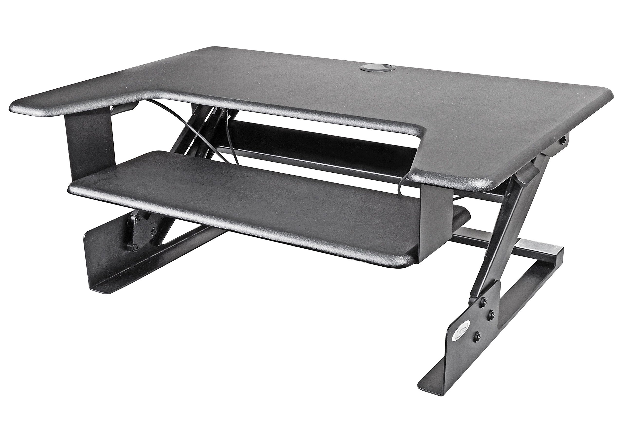 Kantek STS900 Adjustable Sit to Stand Desktop Riser - Ergonomic Black Monitor Stand for Home & Office Workspace - Perfect for Dual Monitor Setup and Improving Posture