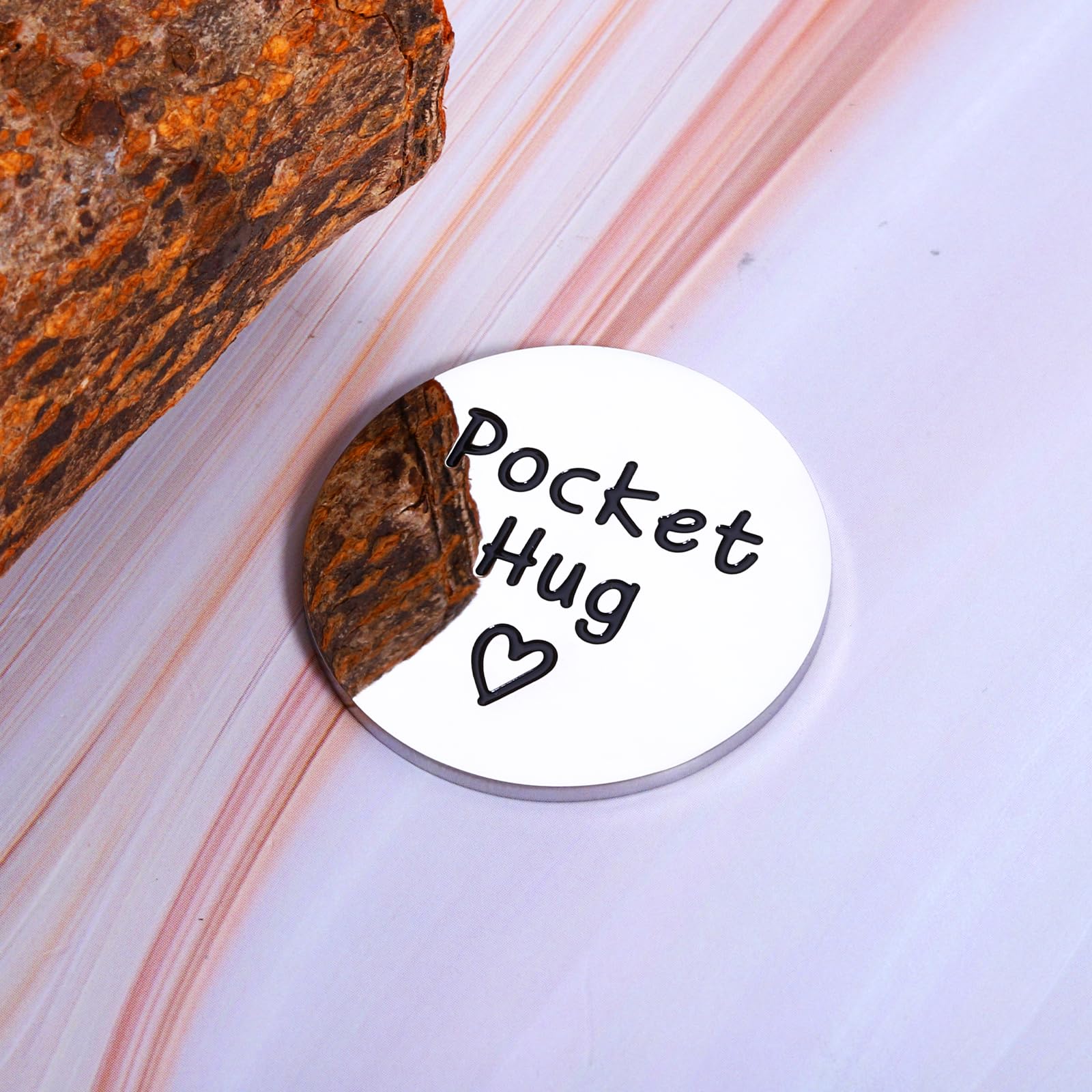 Pocket Hug Token Keychain - Unique Gifts for Adult Son, Teen Boy & Men | Christmas, Birthday, Father's Day Present from Mom | I Love You Keepsake for Him | Perfect for Daily Carry, Travel & Emotional Support