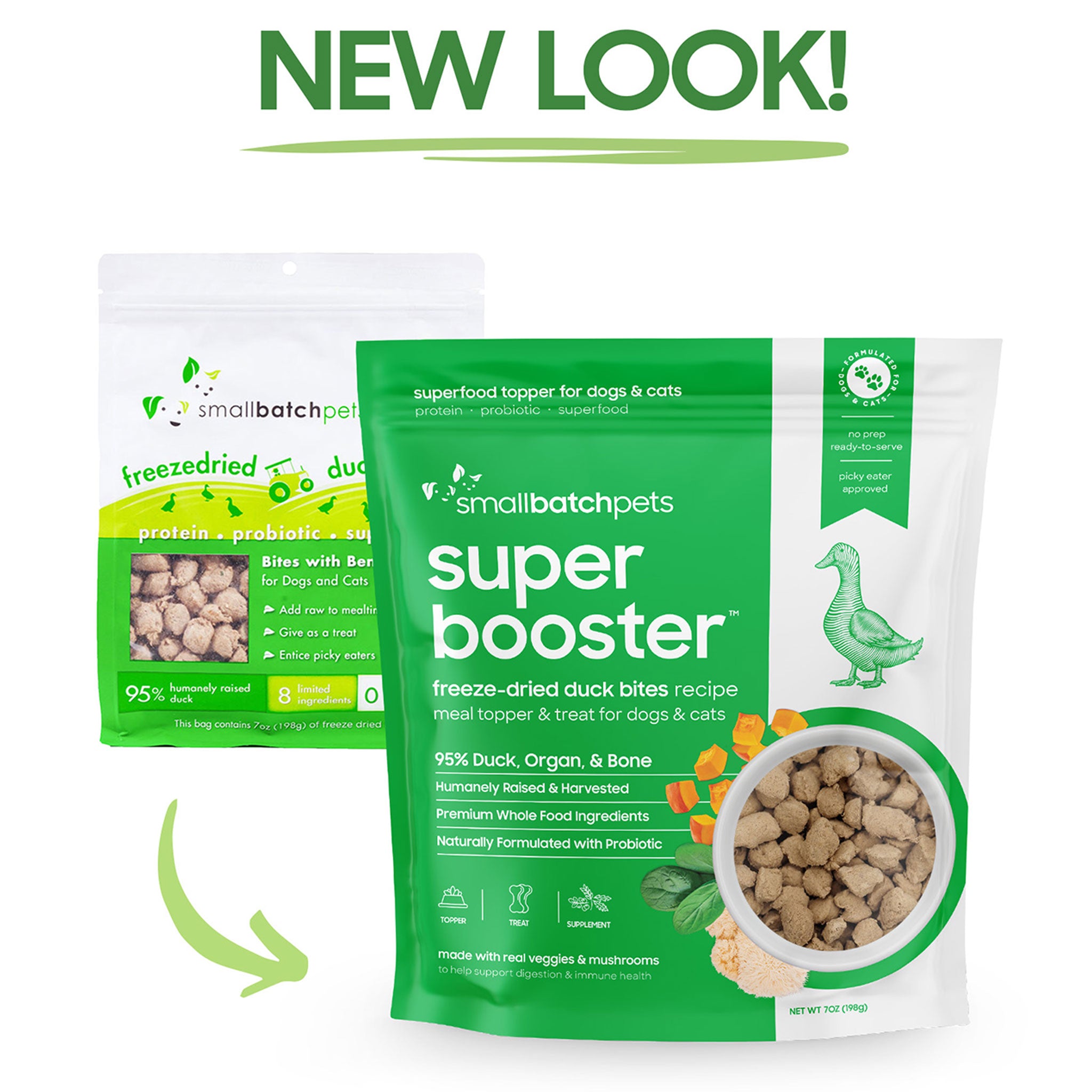 Small Batch Super Boosters Freeze-Dried Dog Treats - Duck Flavor, 7 oz - High Protein Training Rewards & Healthy Snacks for All Breeds