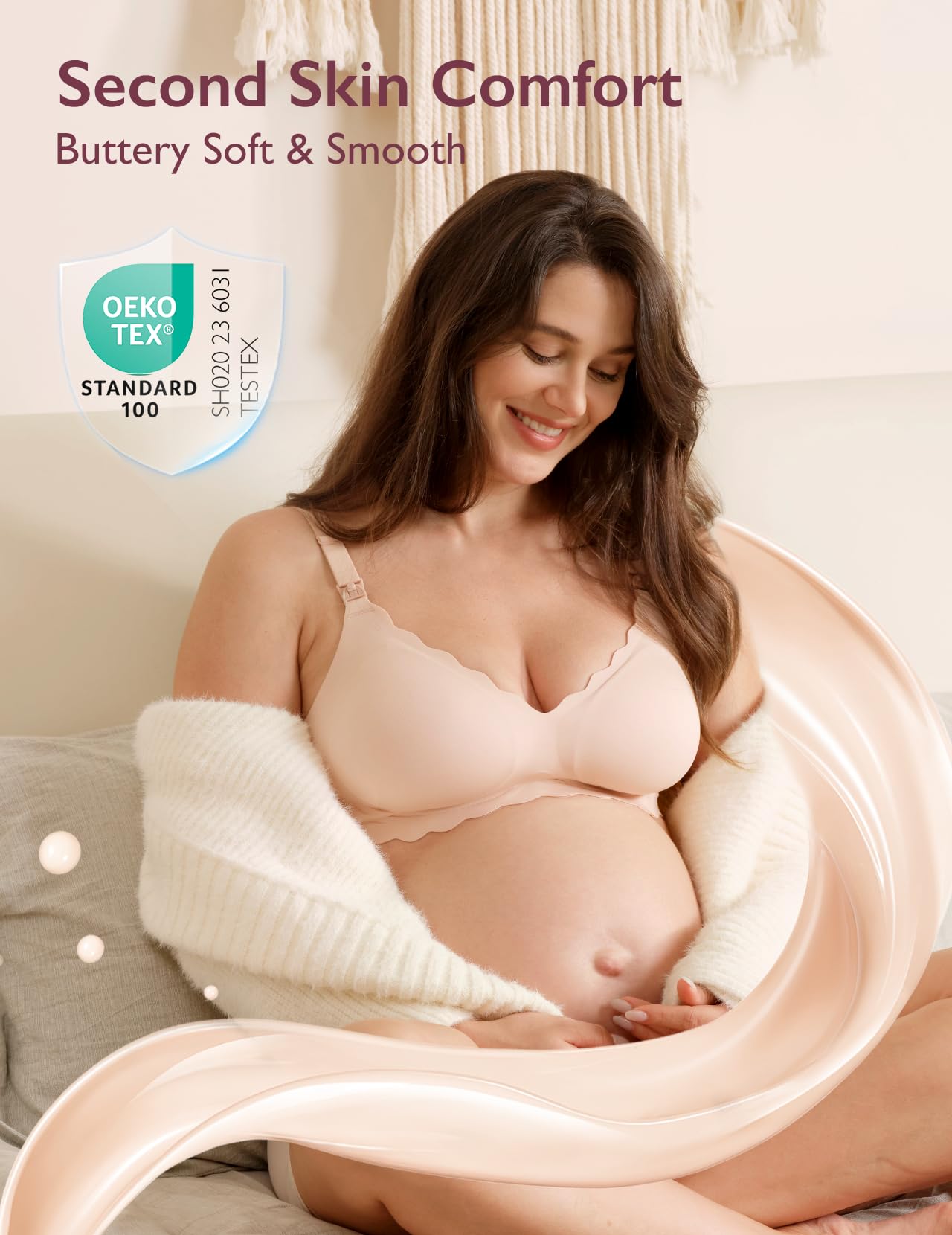 **Momcozy Nursing Bras for Breastfeeding - Wireless Seamless Maternity Bra with Jelly Strip Support | Comfortable & Supportive for Pregnancy & Nursing Moms | Perfect for Daily Wear, Workouts & Relaxation**