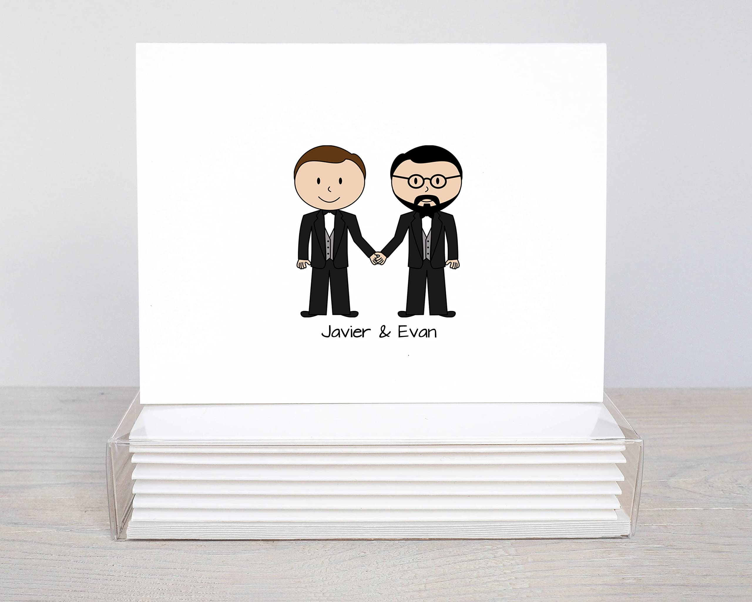 Same Sex Wedding Thank You Cards - Elegant Tuxedo Design Stationery Set for Gay Couples | LGBTQ+ Engagement & Marriage Thank You Notes | Perfect for Wedding Favors, Bridal Showers & Anniversary Gifts