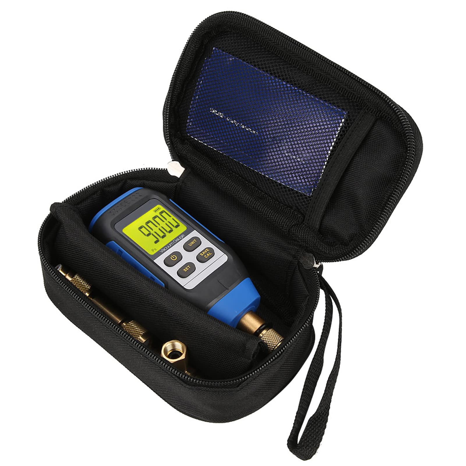 Fafeicy VMV-1 Digital Vacuum Gauge 0-30000 Range with 2% Accuracy & 7/16-20 UNF Interface - Industrial Vacuum Measurement Tool for HVAC, Automotive, and Laboratory Applications