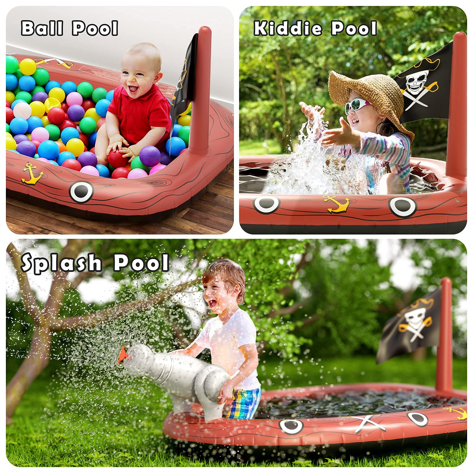 Jasonwell Foldable Dog Bath Pool - Collapsible Pet Pool for Dogs & Inflatable Kiddie Pool with Sprinkler | Splash Pad for Kids & Toddlers | Outdoor Water Play for Pets & Children in Backyard, Garden or Patio