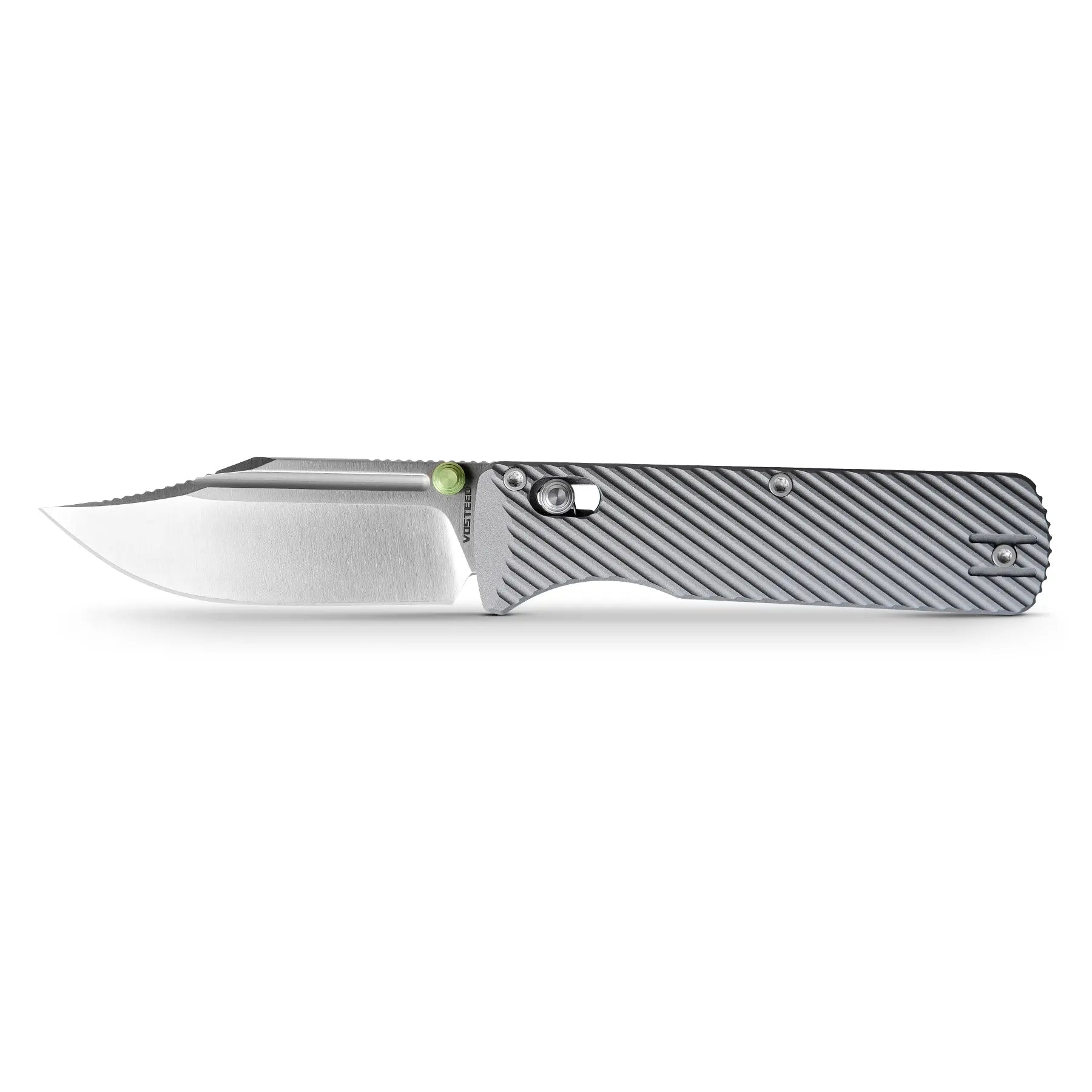 Vombat Grey Aluminum M390 Clip Point Folding Pocket Knife - A4101 | EDC, Outdoor, Camping & Survival Gear