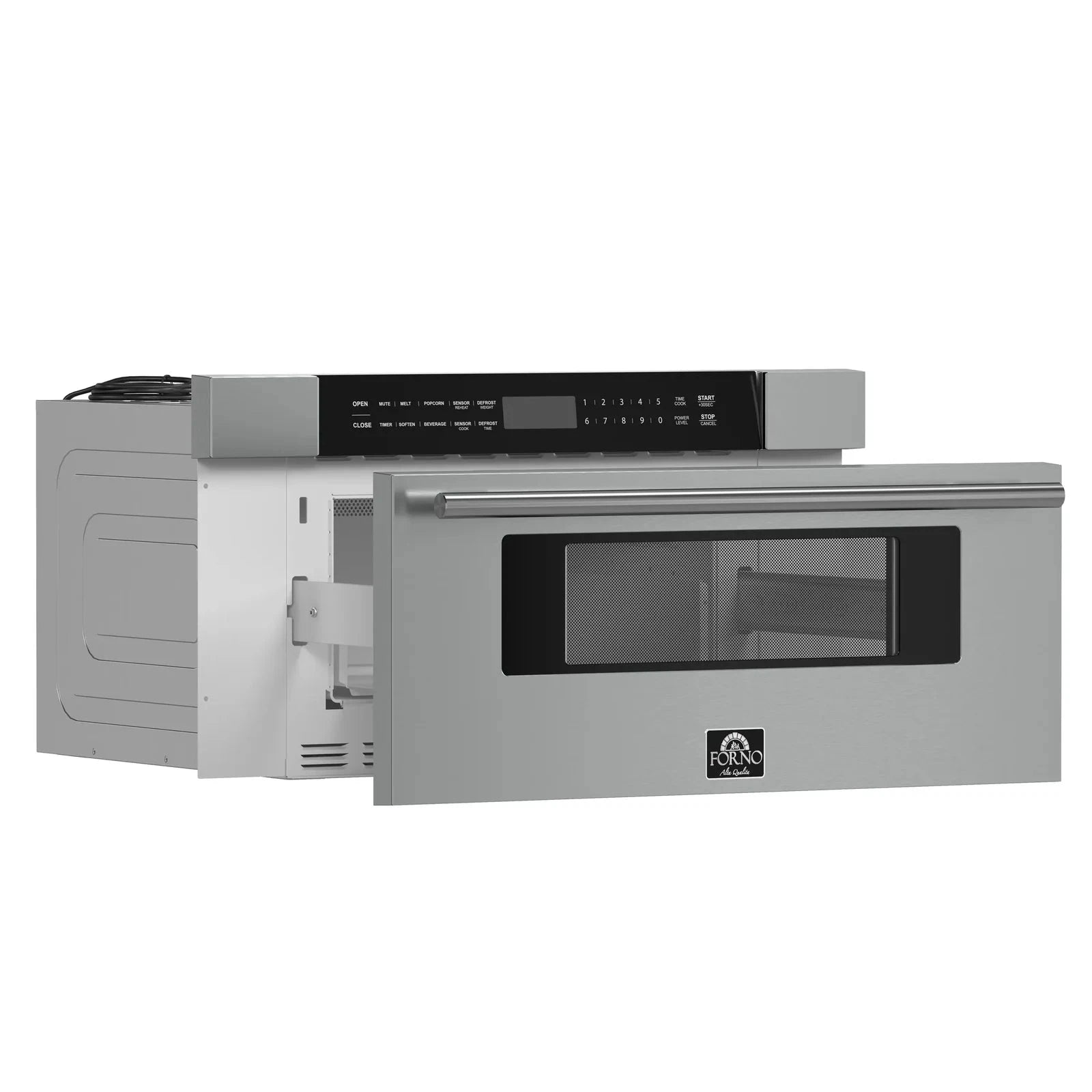 Forno 30 Inch Stainless Steel Built-In Microwave Drawer - FMWDR3000 | Space-Saving Under Counter Installation for Modern Kitchens & RVs