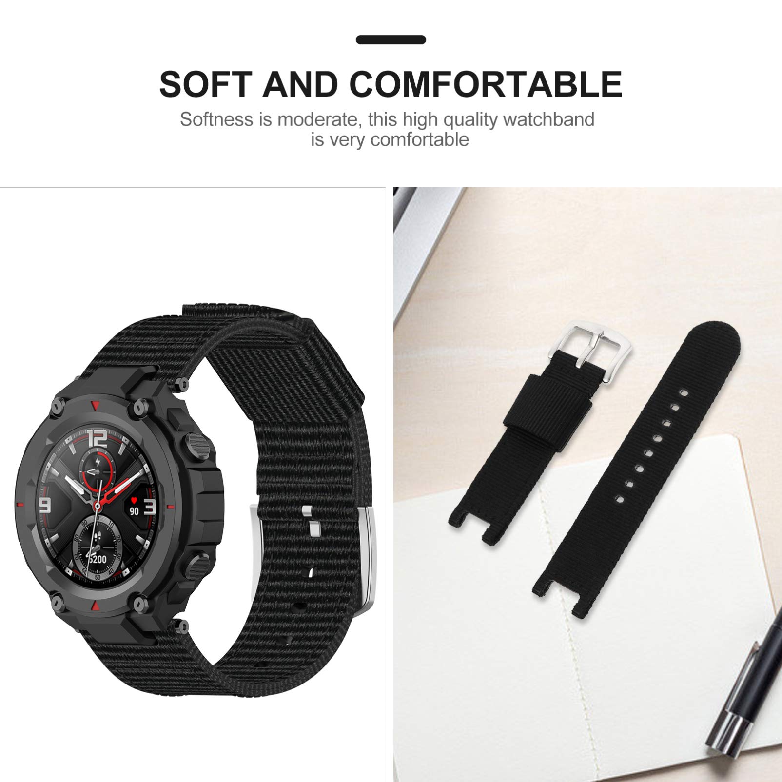 Premium Nylon Smart Watch Band - Durable & Waterproof Strap for Apple Watch, Samsung Galaxy, Fitbit - Perfect for Fitness, Swimming & Everyday Wear