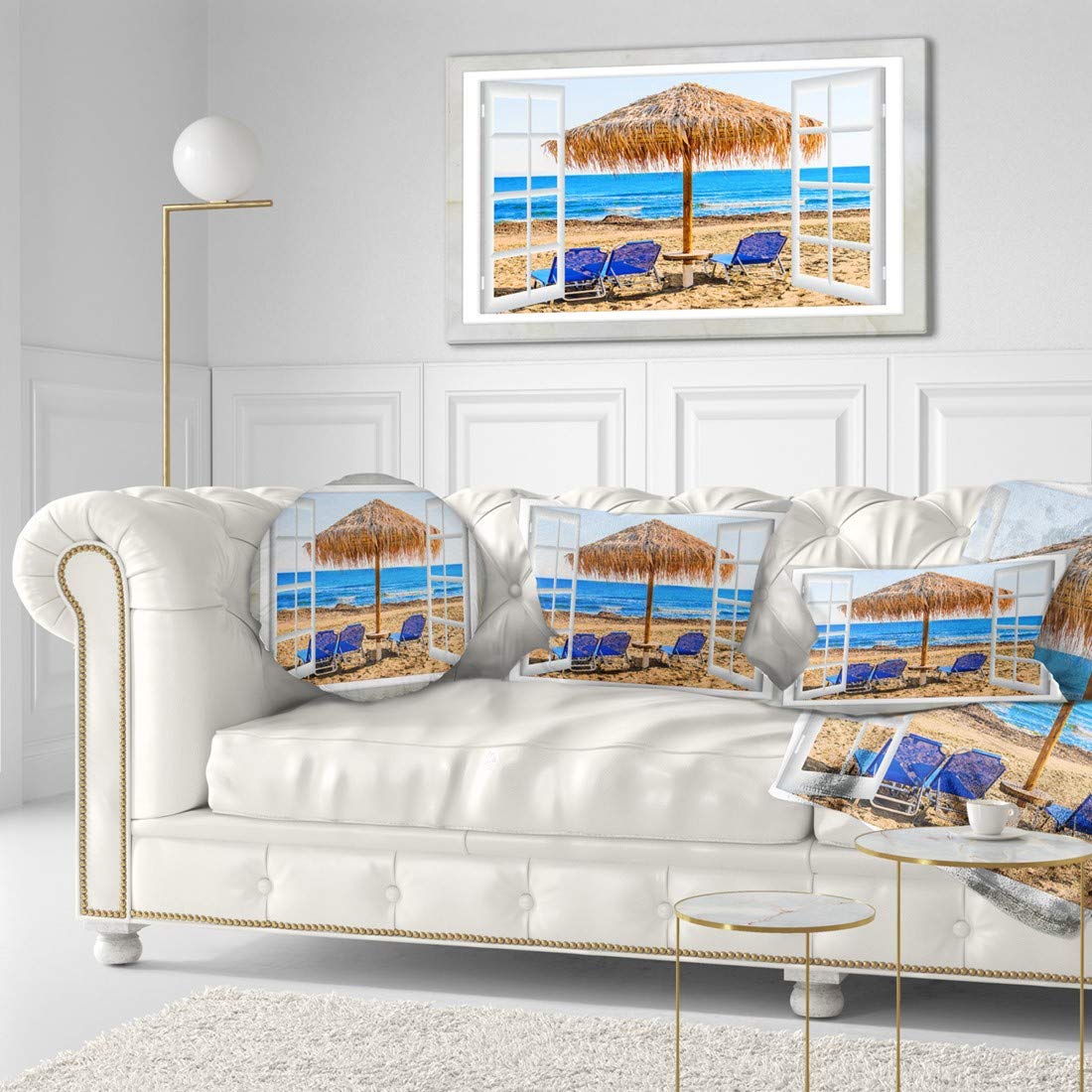 XL Seashore Canvas Art - Beach Hut with Chairs Design, 40x20 Inch Coastal Wall Decor for Living Room, Bedroom & Office | Perfect for Beach House, Vacation Home & Coastal Theme Interiors