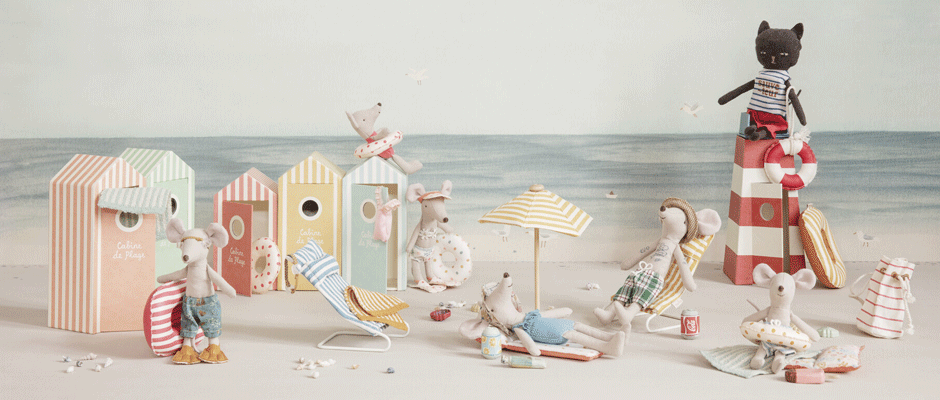 Maileg Big Brother Mouse Beach Set - Adorable Plush Toy for Kids, Perfect for Summer Play, Travel & Nursery Decor