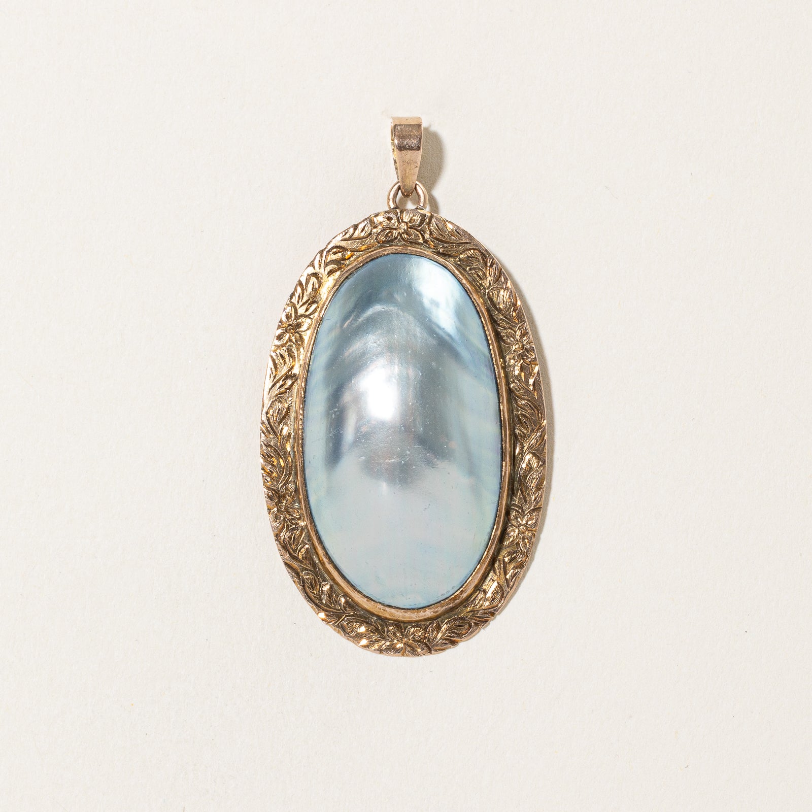 Elegant Grey Oval Mabé Pearl Pendant Necklace for Women - Perfect for Weddings, Parties & Special Occasions