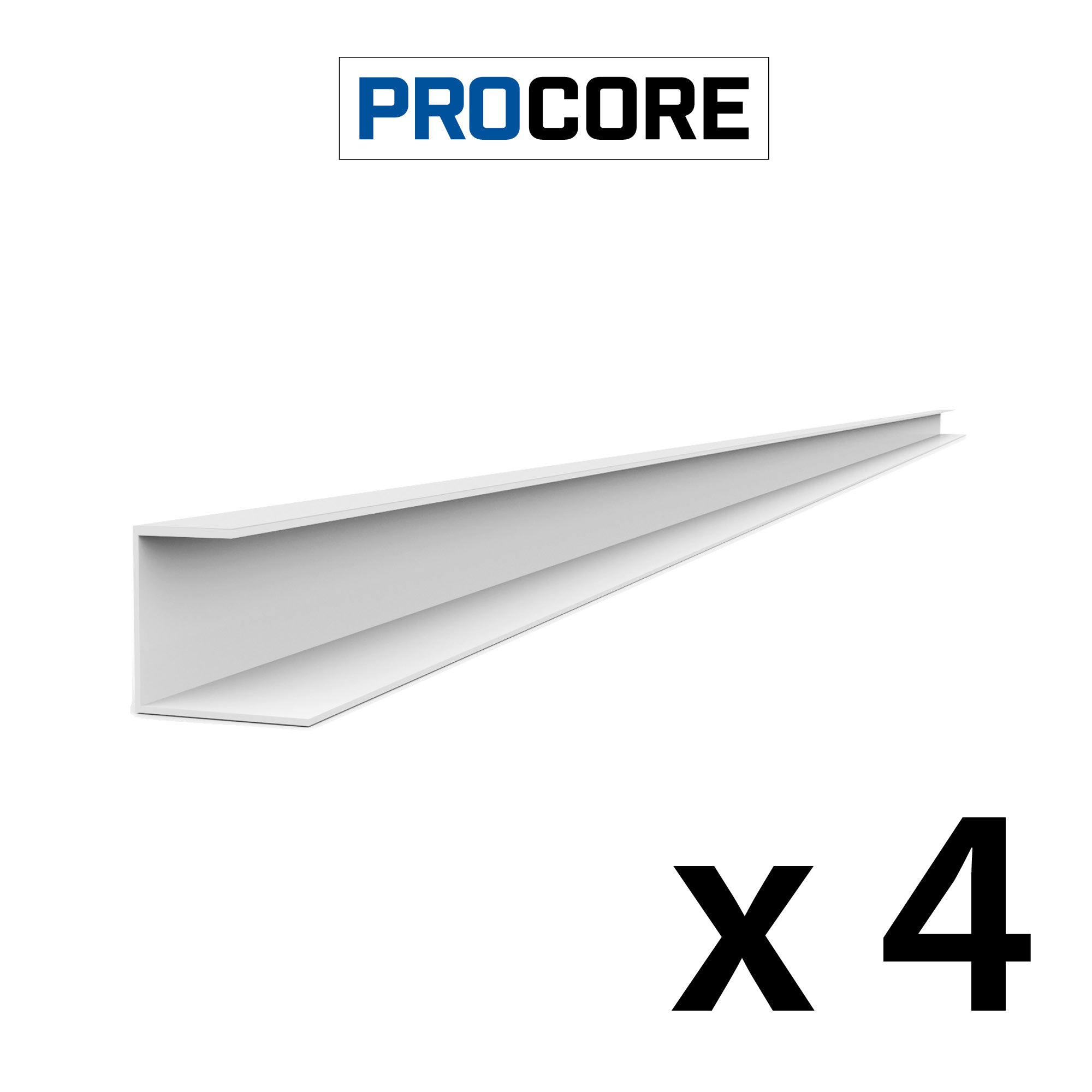 8 ft. PROCORE PVC J Trim Pack - Durable Exterior Trim for Siding, Soffit & Fascia - Perfect for Home Improvement & Construction Projects