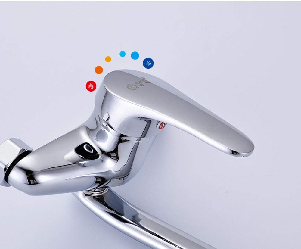 360° Swivel Modern Kitchen Sink Faucet with Pull Down Sprayer - Black Wall Mount Hot and Cold Water Mixer Tap for Home, Balcony & Outdoor Use - Durable Stainless Steel Construction for Daily Cooking & Cleaning
