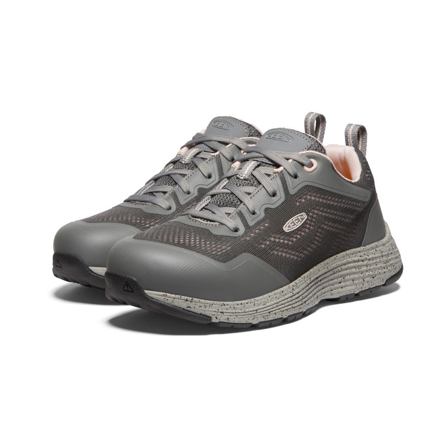Sparta 2 Women's Safety Shoes with Aluminum Toe - Steel Grey & Peach Whip | Lightweight Work Boots for Construction, Warehouse & Industrial Use