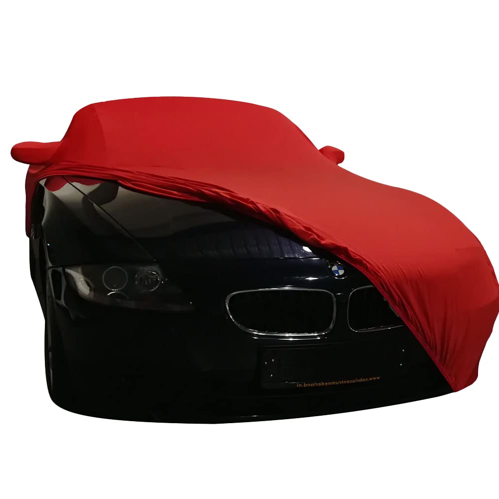 Custom Fit BMW Z4 E86 Indoor Car Cover with Mirror Pockets - Premium Red Tailored Protection for Garage Storage & Vehicle Preservation