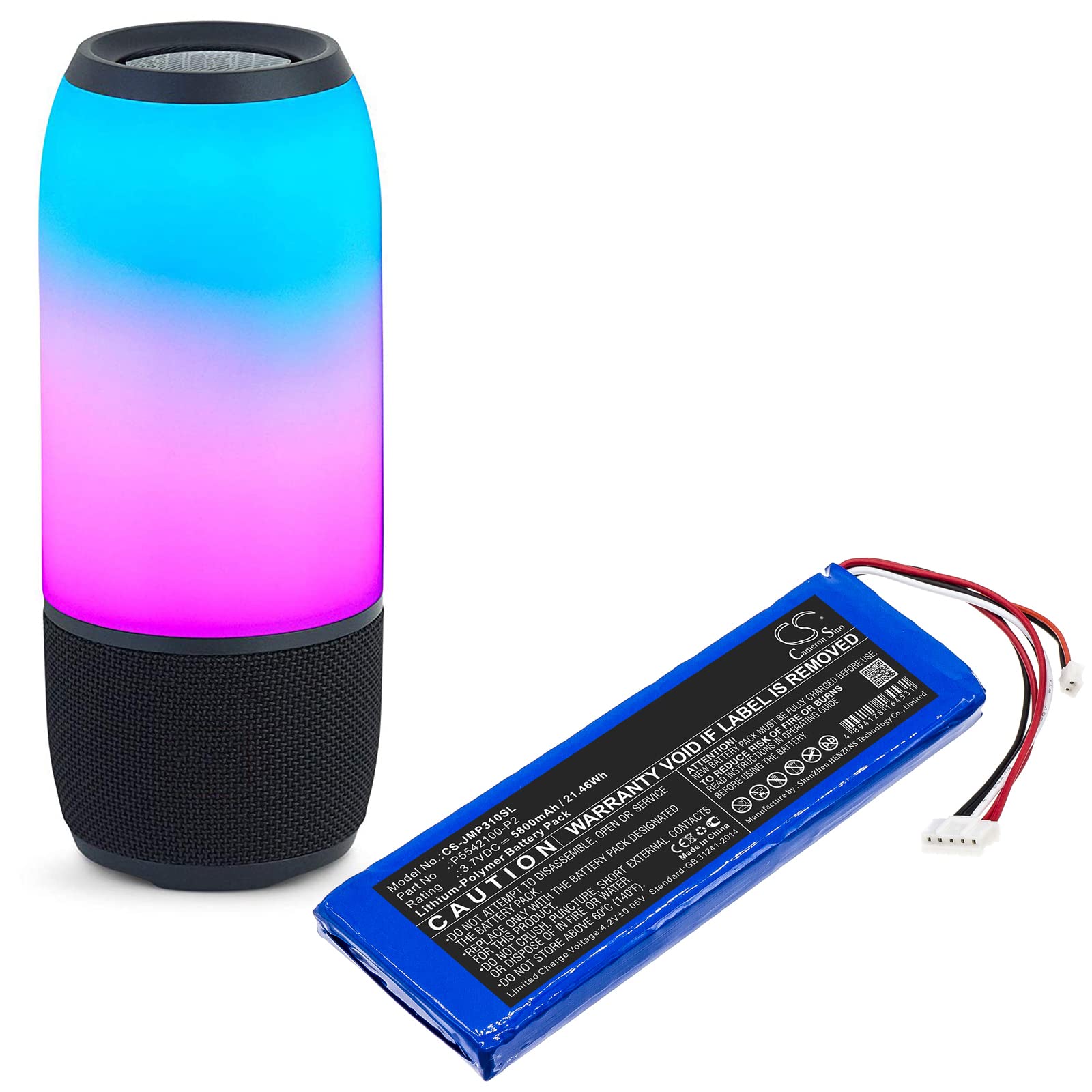 JBL Pulse 3 Version 2 Replacement Battery - Compatible with JBL P5542100-P2 Spare Battery Pack - Perfect for Travel, Outdoor Adventures & Extended Music Playback
