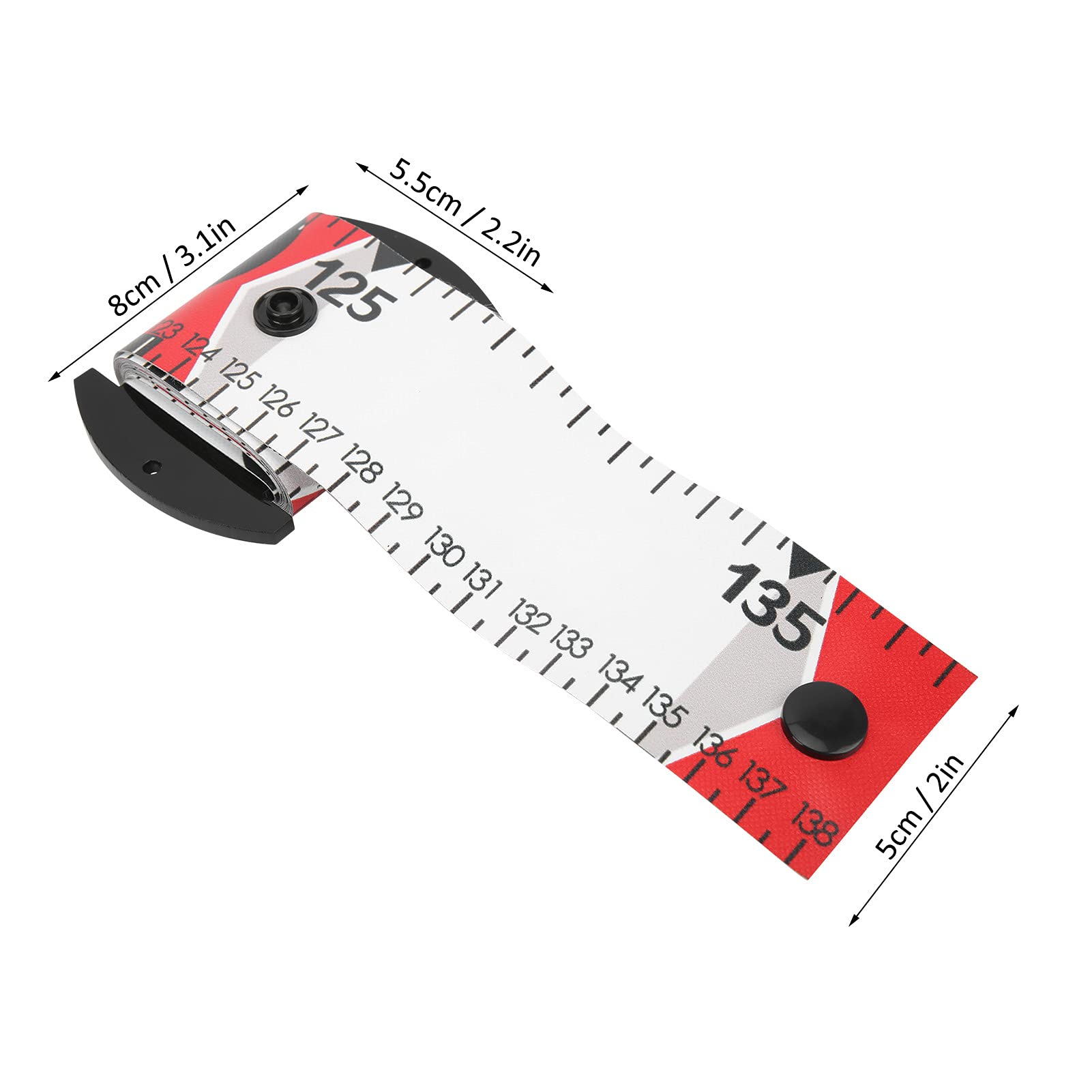 **138x5cm Waterproof Fish Measuring Ruler - Durable Fishing Measurement Tape for Boats, Anglers & Catch Sizing (Red) - Perfect for Freshwater & Saltwater Fishing**