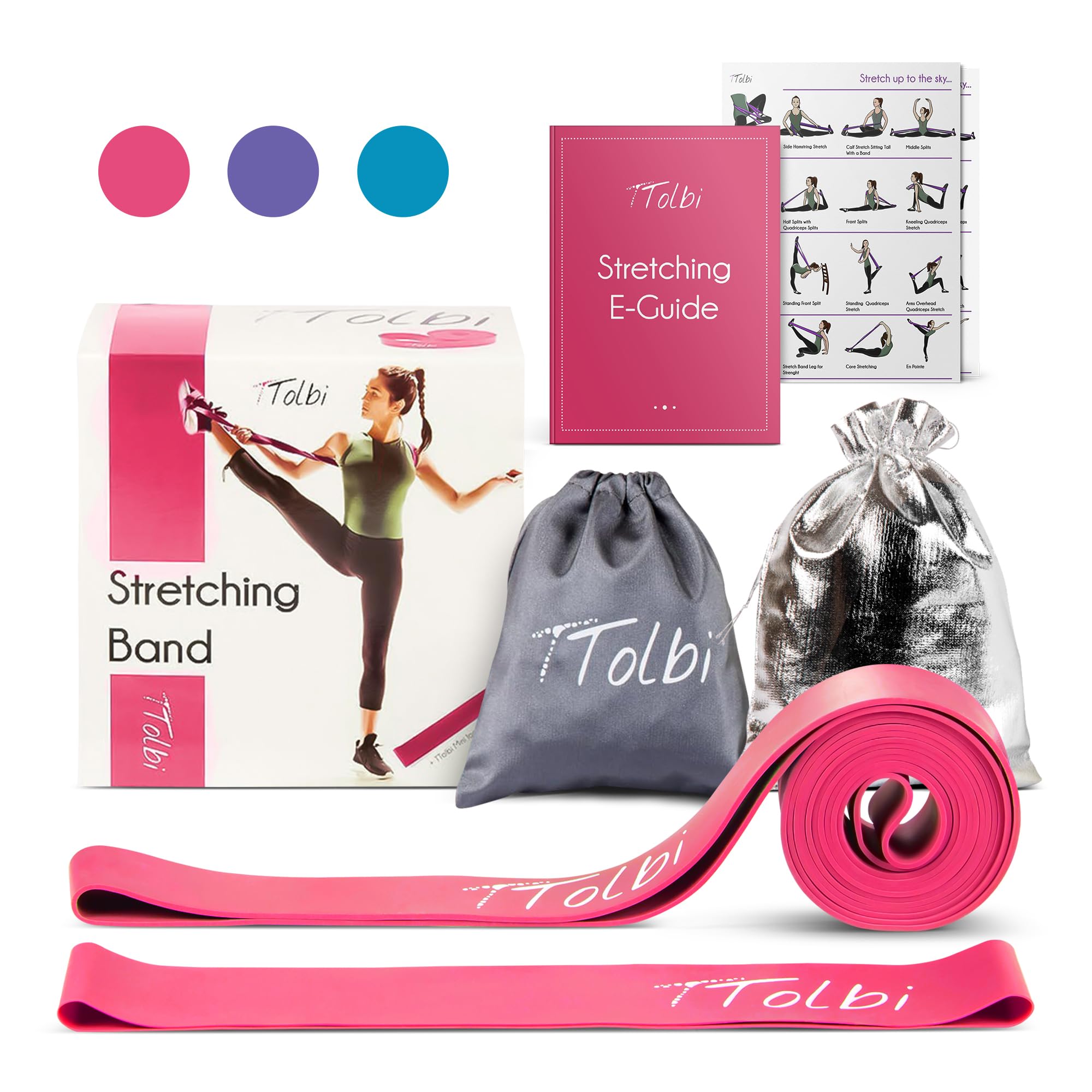 Premium Stretch Bands for Dancers - Elastic Resistance Bands for Flexibility, Ballet, Splits & Strength Training | Perfect for Ballet, Gymnastics, Cheerleading, Yoga & Pilates | Home Workout & Dance Studio Essential