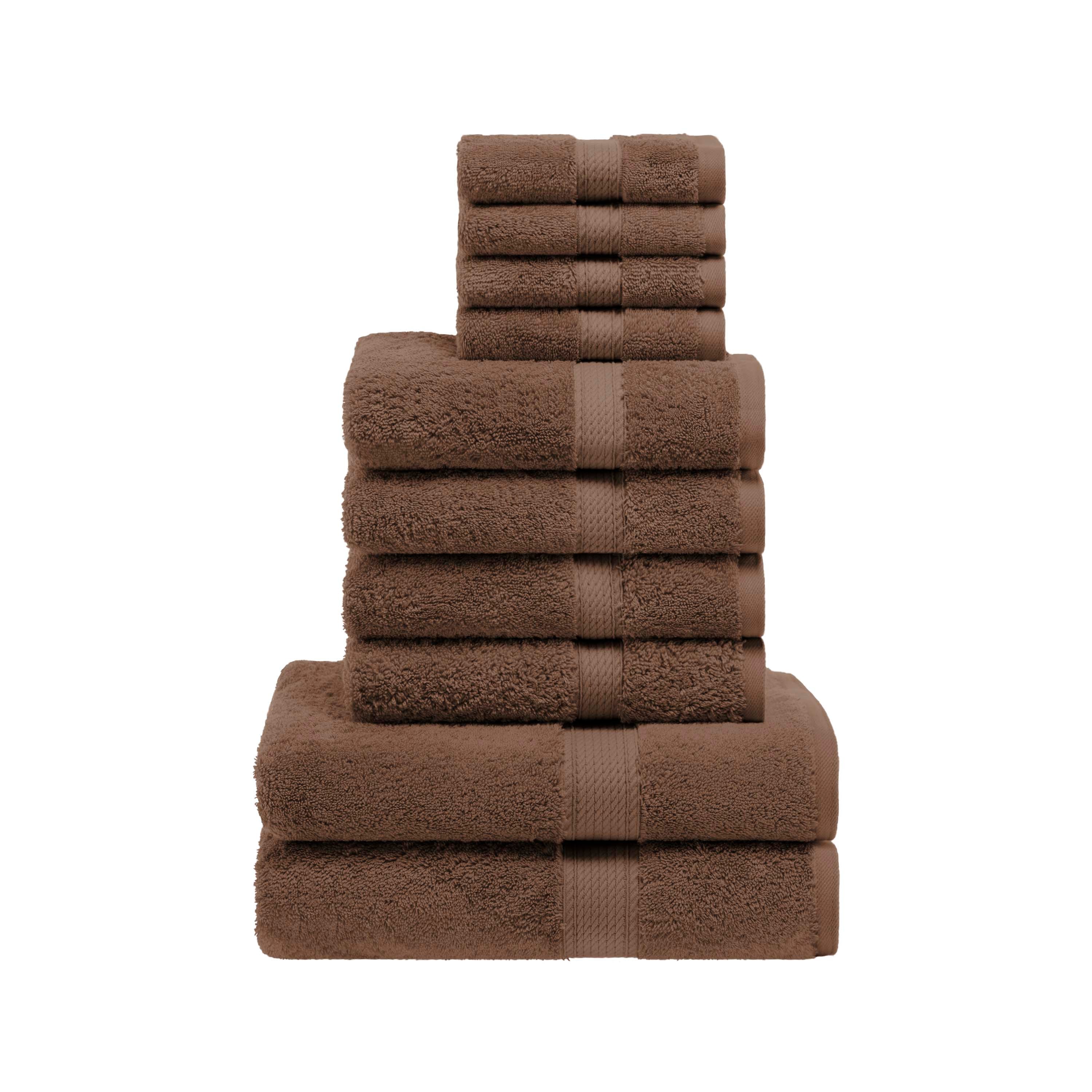 Premium Egyptian Cotton Plush Heavyweight Towel Set - 10 Piece Ultra Absorbent Luxury Bath Towels for Spa, Hotel & Home Use