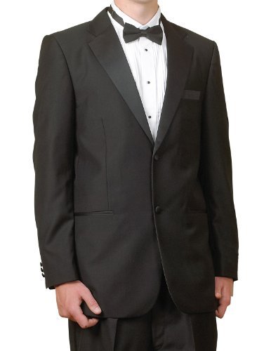 Premium Men's 2-Button Black Tuxedo Suit Set - Size 50 Long (Jacket & Pants Included) | Formal Evening Wear for Weddings, Prom & Black Tie Events