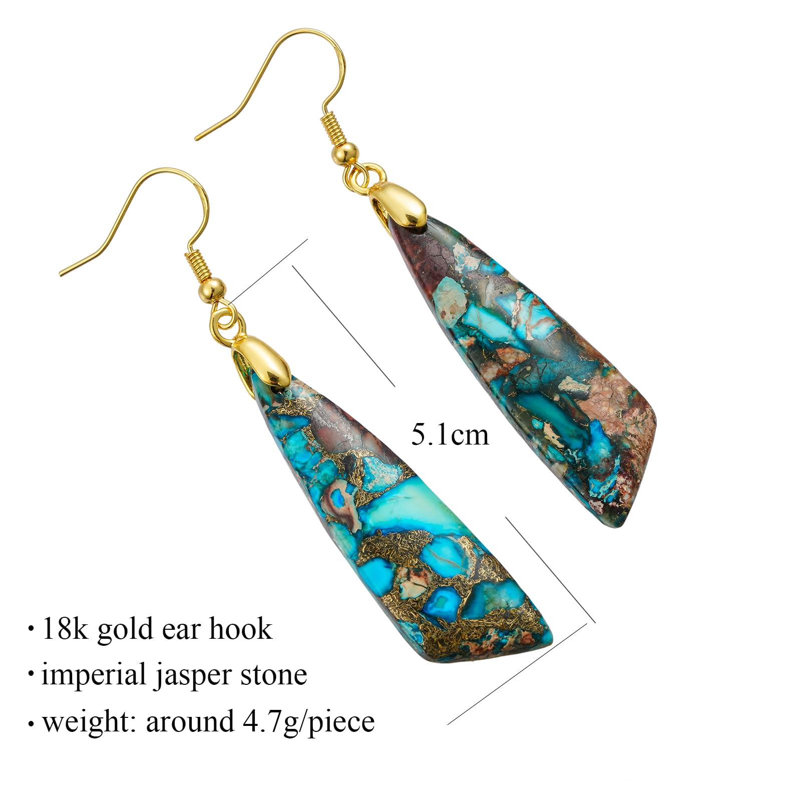 Plumiss Women's Natural Stone Earrings - Hypoallergenic Healing Gemstone Jewelry, Lightweight Dangle Drop Earrings for Sensitive Ears | Perfect Birthday Gift, Party Accessories & Everyday Wear
