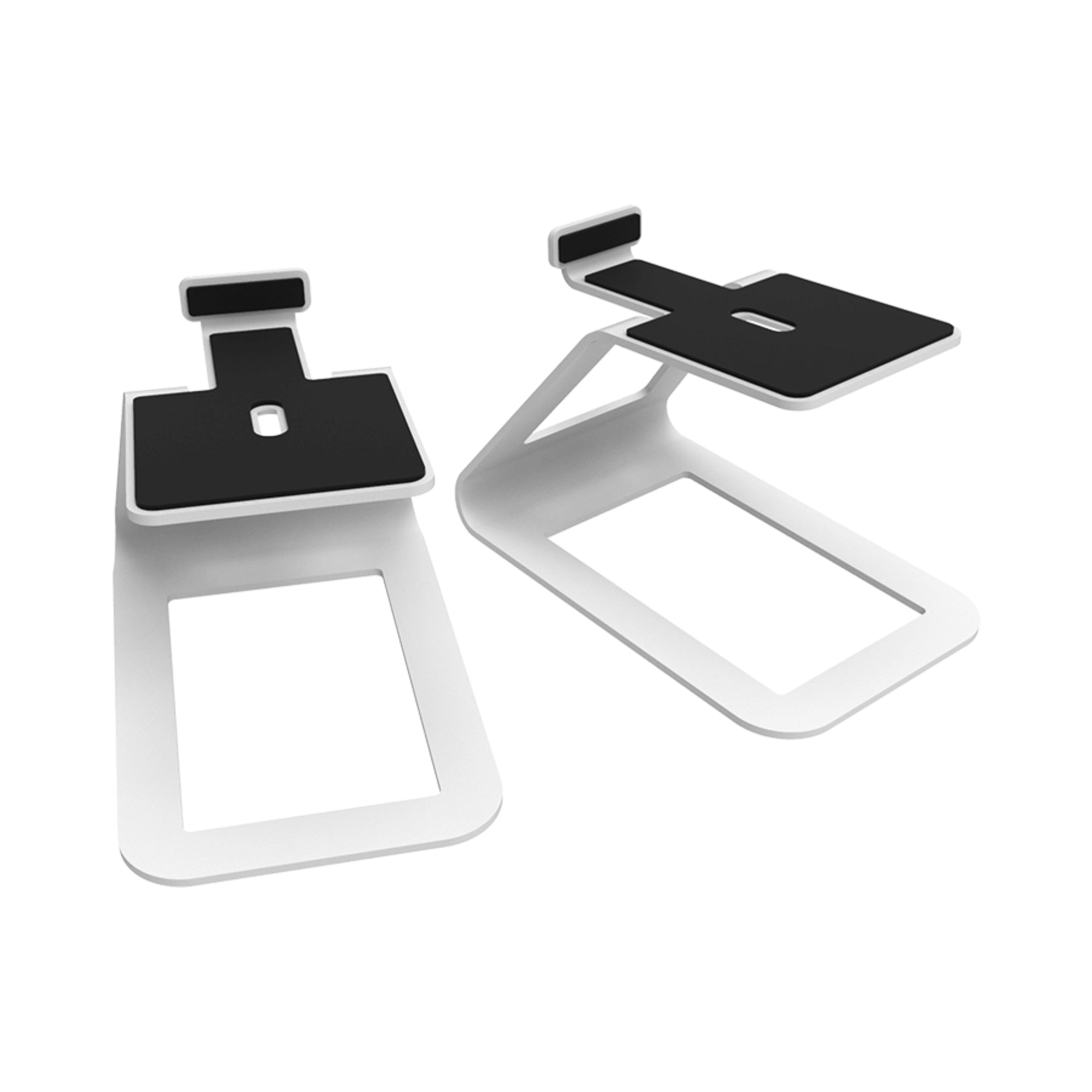Kanto SE4 White Elevated Desktop Speaker Stands - Premium Sound Isolation & Ergonomic Design for Home Studio, Gaming & Office Use