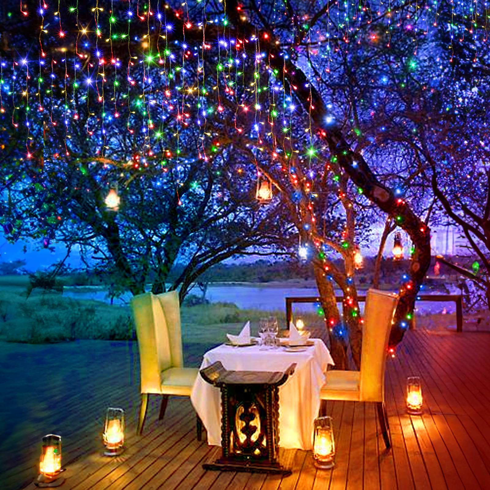 JXLEDAYY 1280 LED 131ft Christmas String Lights with 240 Drops - 8 Lighting Modes for Indoor Outdoor Holiday Decorations | Perfect for Christmas Tree, Wedding, Party, Bedroom, Garden, Patio