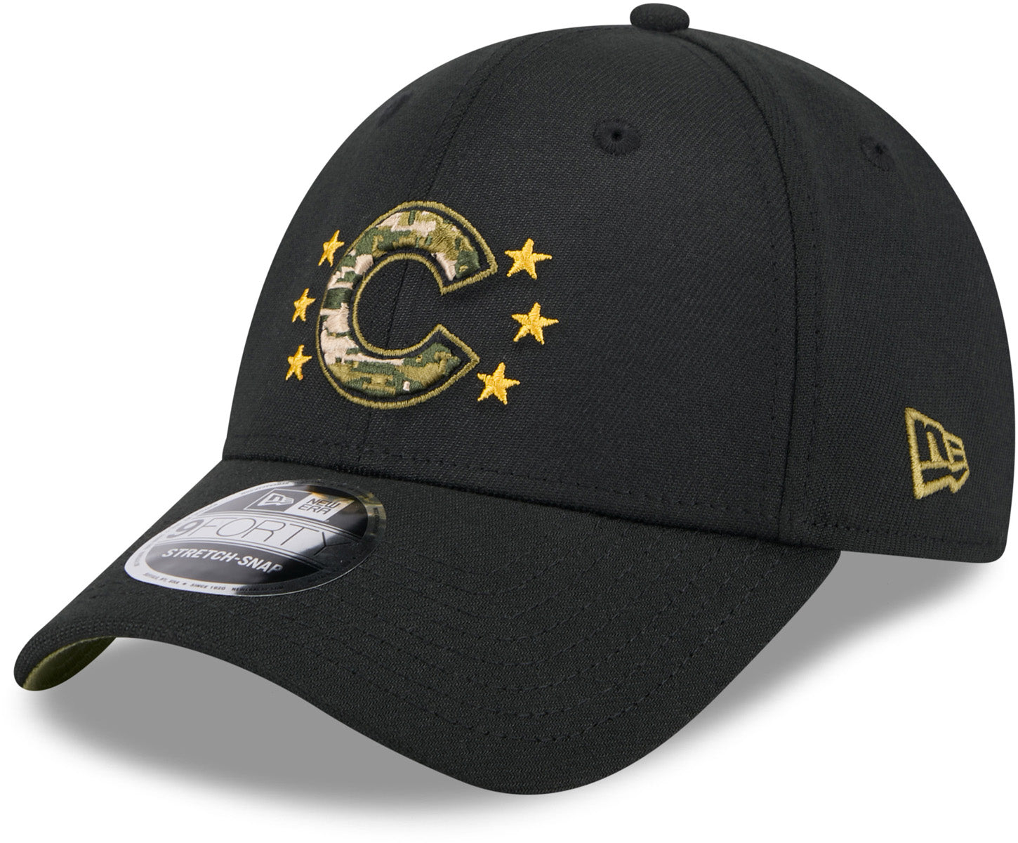 Chicago Cubs New Era 9Forty MLB 2024 Armed Forces Day Black Adjustable Baseball Cap - Perfect for Baseball Games, Military Appreciation & Casual Wear