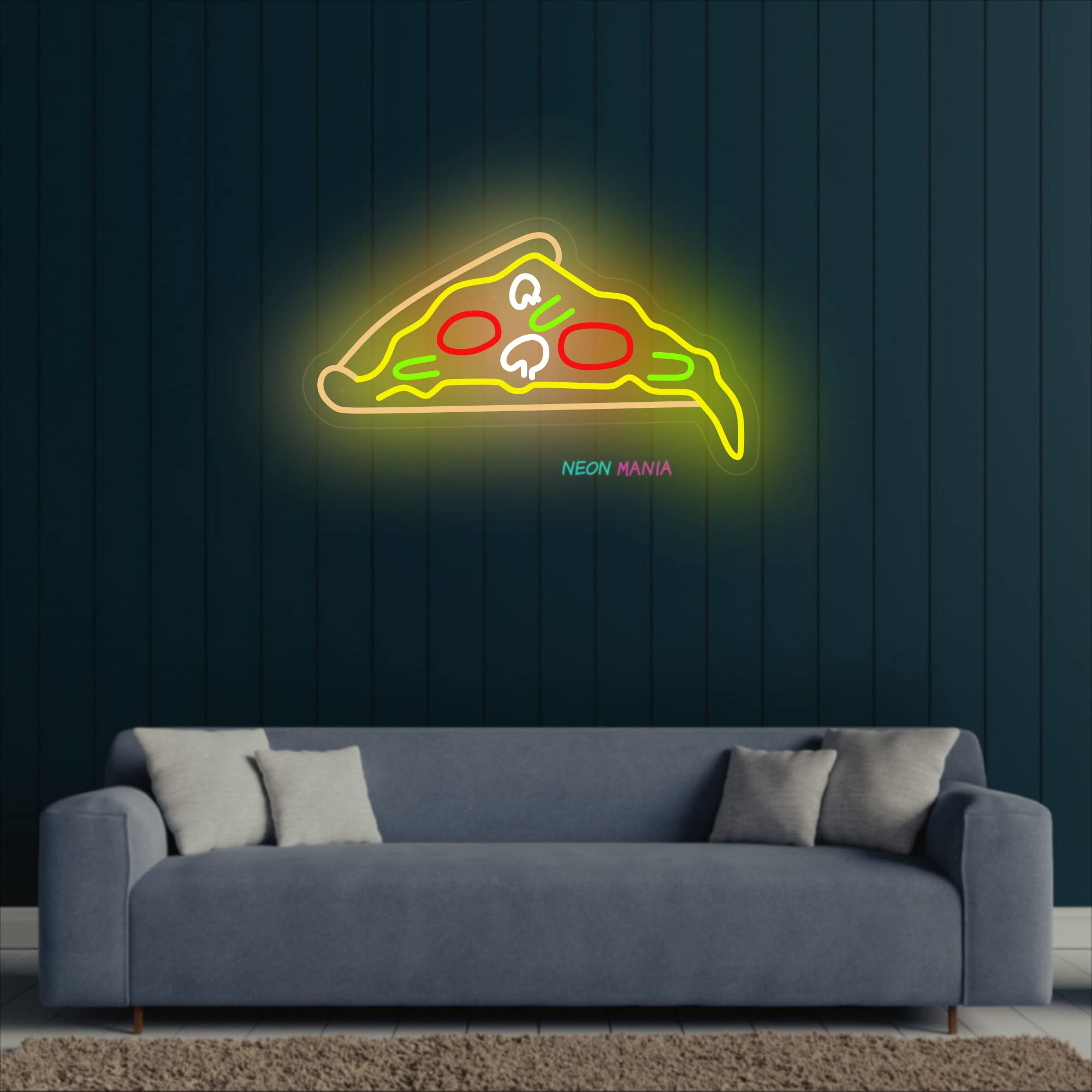 Pizza Neon Sign with Fasteners & Wi-Fi Phone Control - 10
