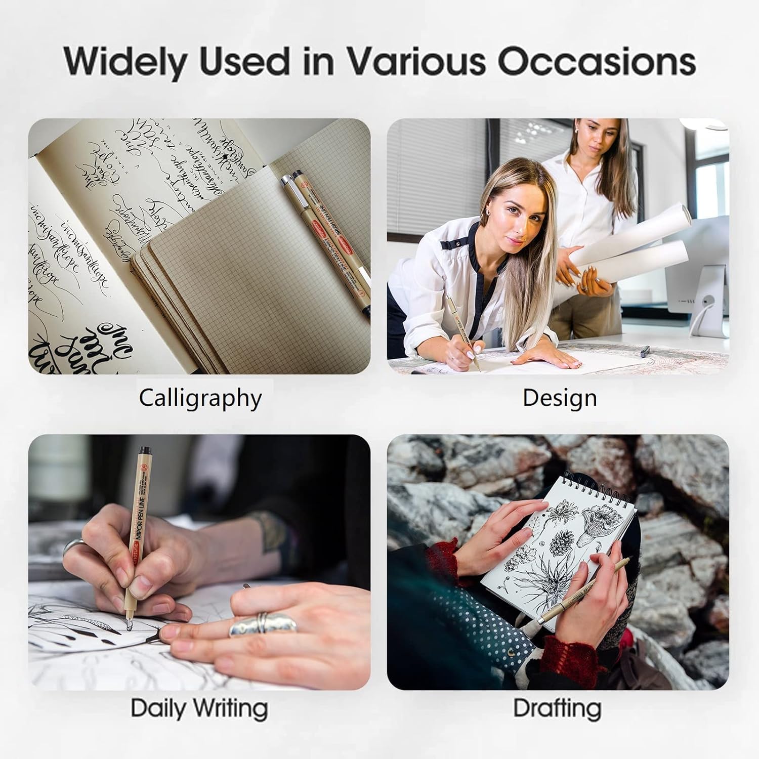 Micro Fineliner Pen Set - 3 Sizes (0.1mm, 0.3mm, 0.5mm) Archival Ink for Technical Drawing, Anime Sketching & Illustration - Perfect for Artists, Architects & Designers - Ideal for Bullet Journaling, Manga Art & Architectural Drafting