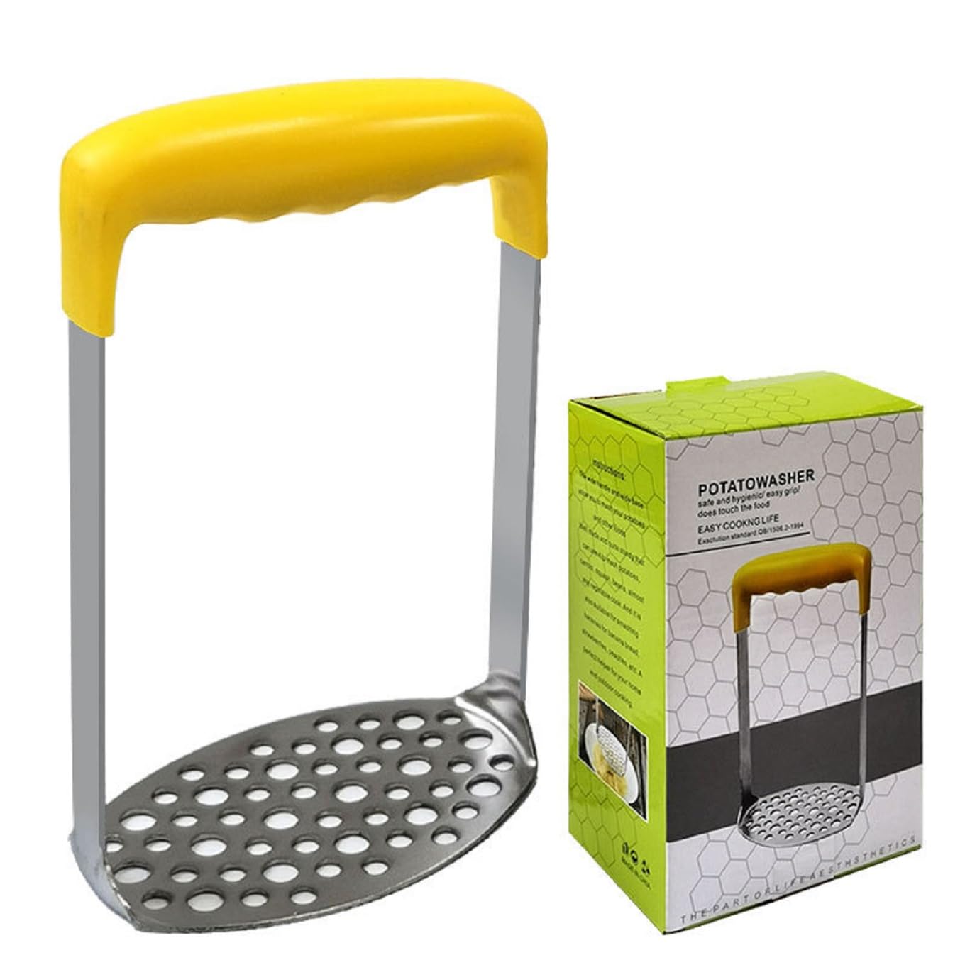 NILICAN Stainless Steel Potato Ricer & Masher - Fine Mesh, Portable, Anti-Slip Handle for Garlic, Sweet Potatoes & More - Perfect for Kitchen, Camping & Meal Prep