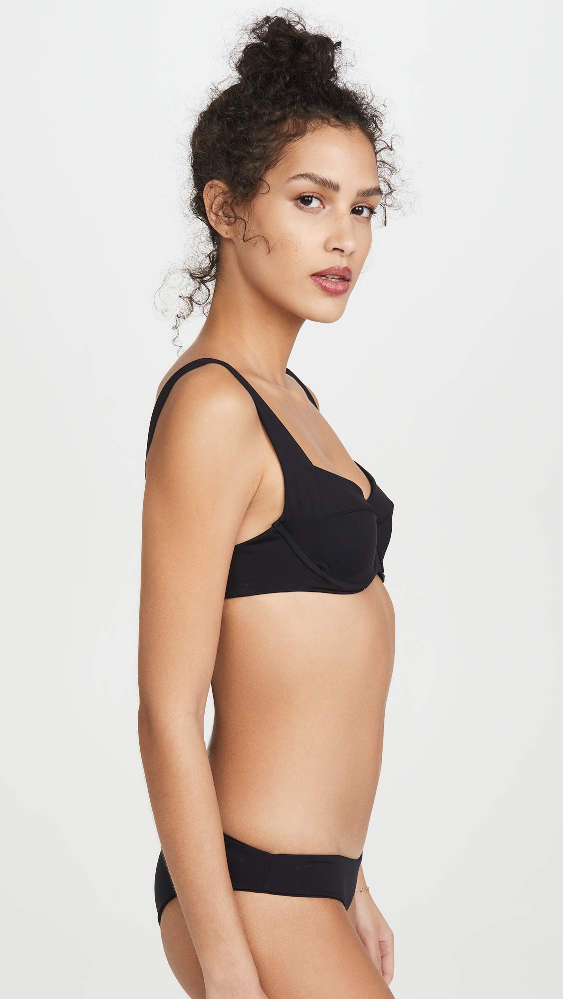 L*Space Women's Camellia Bikini Top - Black, Size XL | Sexy Swimwear for Beach, Pool & Vacation | Adjustable Straps & Comfortable Fit