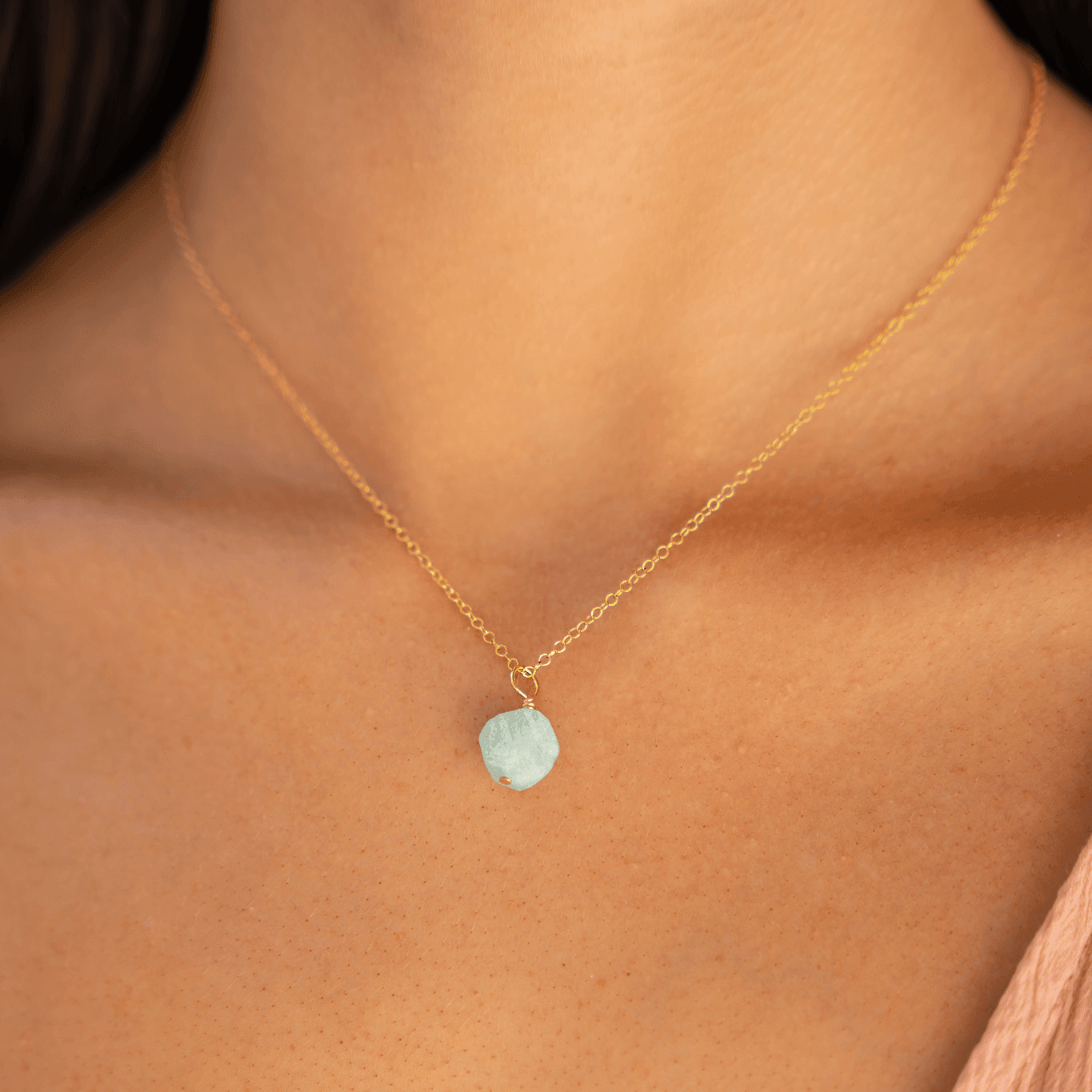 Natural Amazonite Crystal Pendant Necklace - Healing Stone Jewelry for Women, Chakra Balancing & Spiritual Protection | Perfect for Meditation, Yoga & Everyday Wear