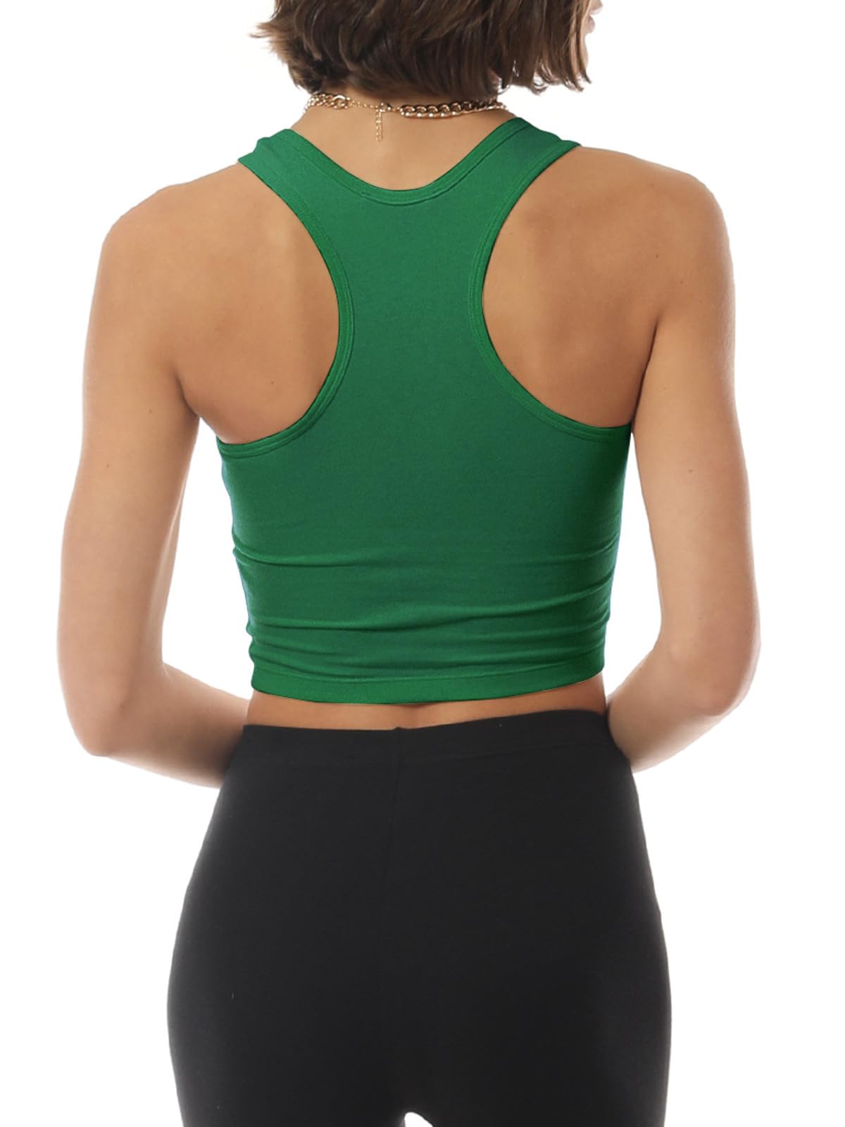 MixMatchy Women's Workout Crop Tank Tops - 3 Pack Racerback Yoga Tops, Breathable Cotton Sleeveless Gym Shirts for Running, Fitness & Yoga - Perfect for Gym, Home Workouts and Outdoor Activities
