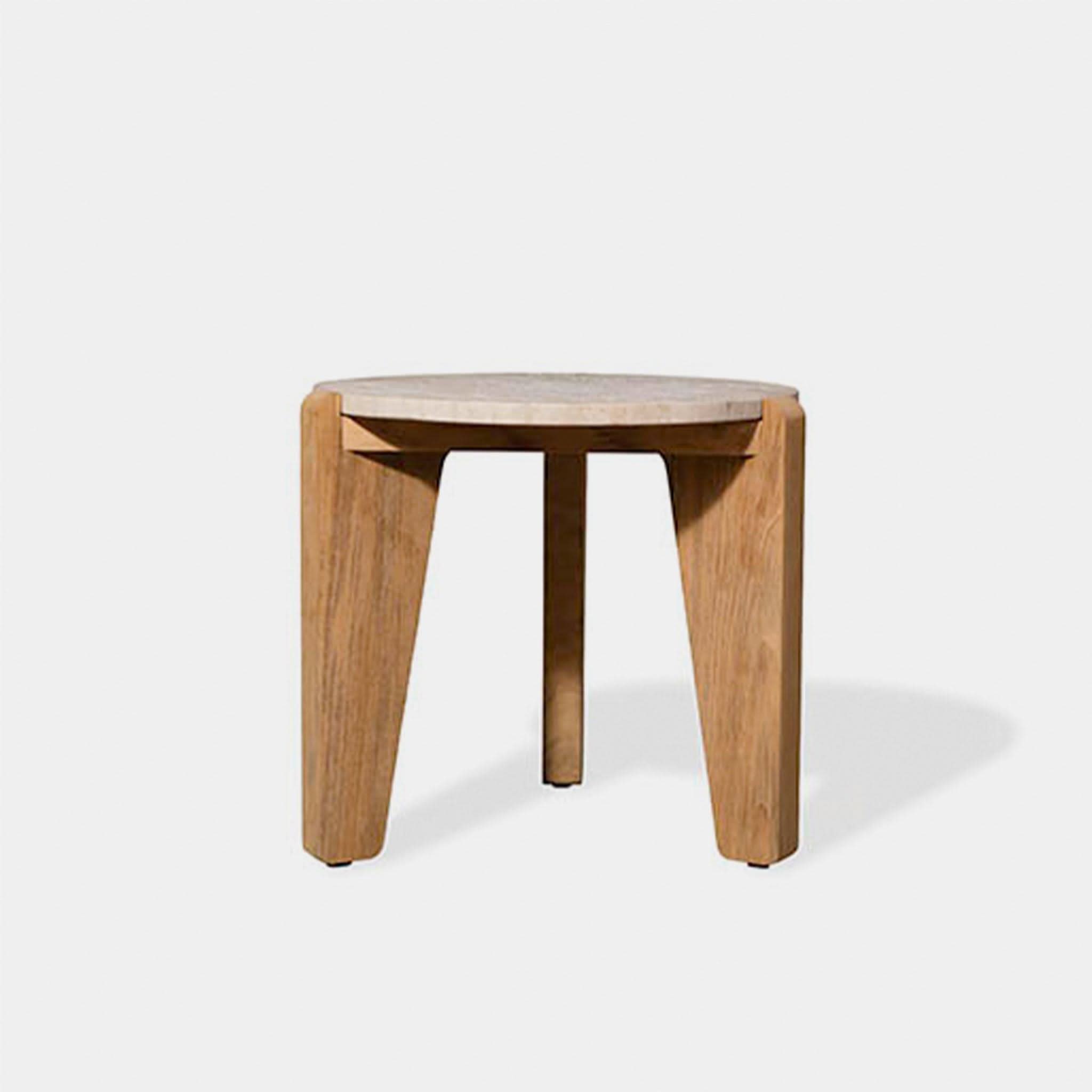 MLB Teak Round Side Table - Solid Wood End Table for Living Room, Bedroom, or Patio - Perfect for Coffee, Books, and Decor