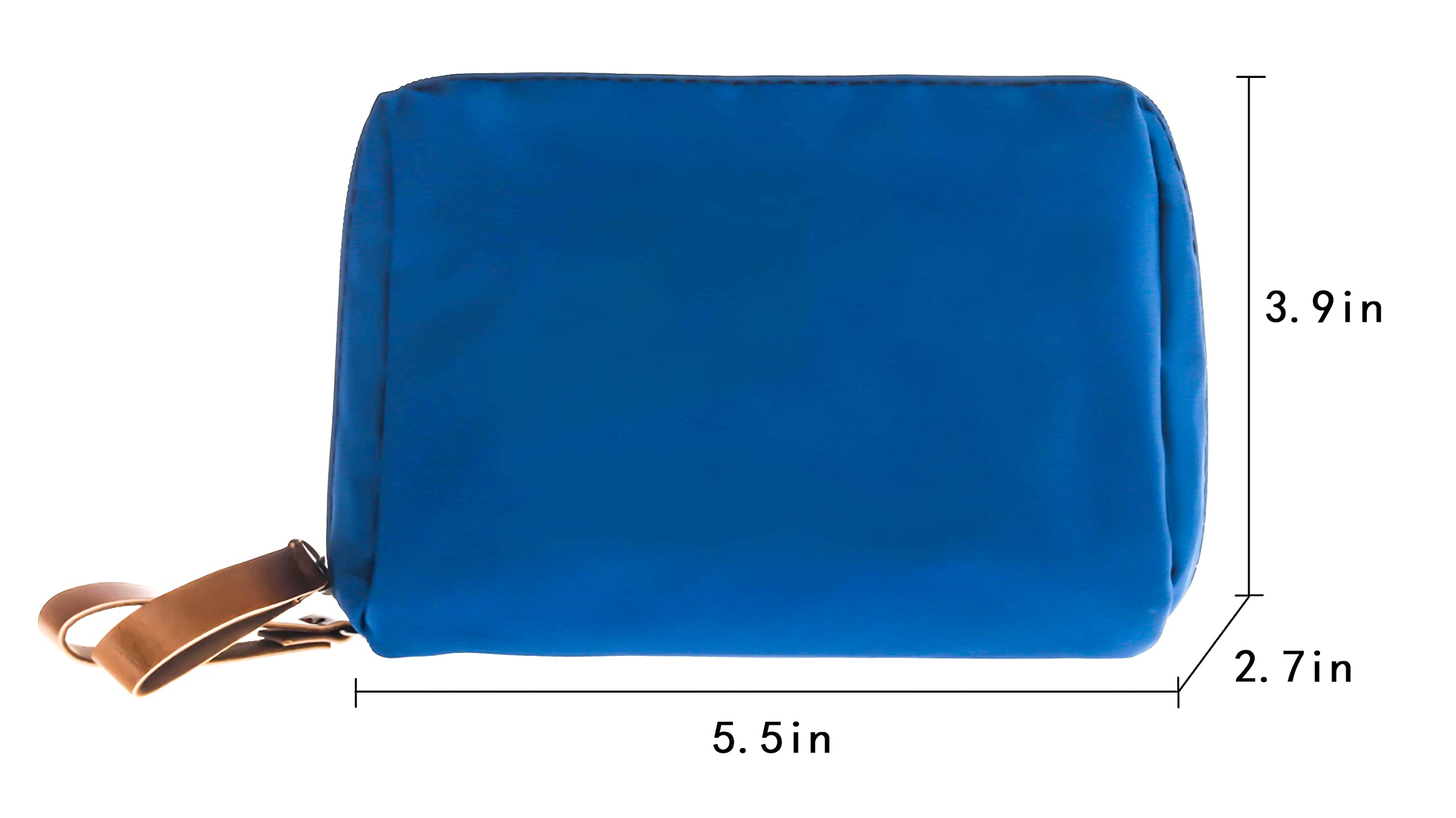 Waterproof Small Makeup Bag for Women - Portable Travel Cosmetic Pouch for Purse (Blue, Square) | Perfect for Daily Use, Gym, Travel & On-the-Go Organization