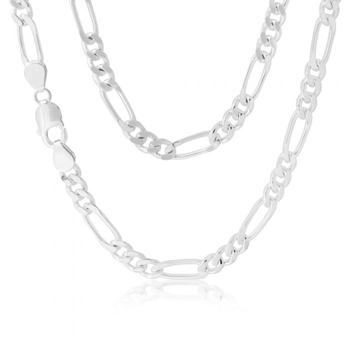 50cm Sterling Silver 200 Gauge Figaro 1:3 Chain Necklace for Men & Women - Perfect for Layering, Gift Giving, and Everyday Wear