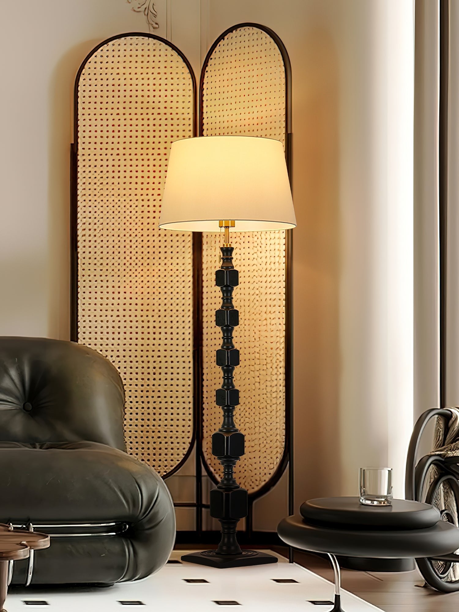 Hexas Modern LED Floor Lamp - Adjustable Brightness & Color Temperature for Living Room, Bedroom, or Office Lighting