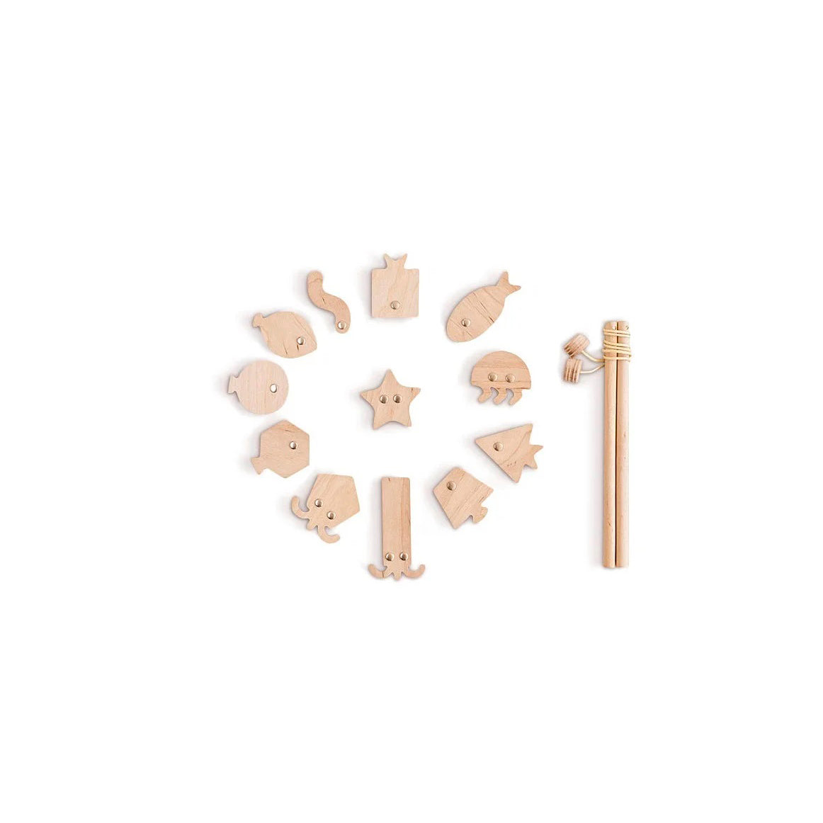 Babai Wooden Magnetic Fishing Game Set - Fun Montessori Toy with Geometric Fish for Kids - Perfect for Early Learning, Birthday Gifts & Family Game Night