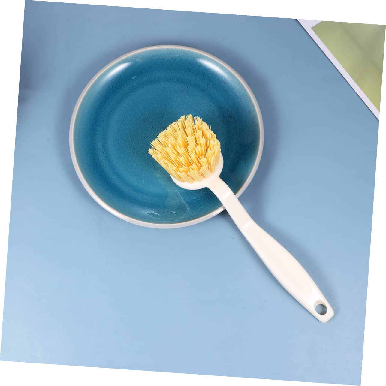Cabilock 1-Piece Resin Dish Brush with Handle - Heavy Duty Pot Scrubber, Sponge & Kitchen Cleaning Brush for Washing Pans, Pots & Utensils - Perfect for Dishwashing, Sink Cleaning & Household Chores