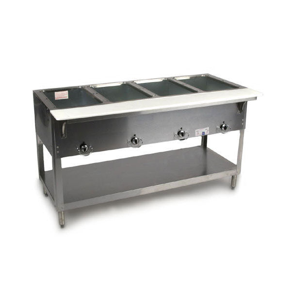 Duke 304 4-Well Commercial Steam Table Food Warmer - 55 3/8 Inch Natural Gas Hot Holding Unit for Buffets, Catering & Restaurant Service