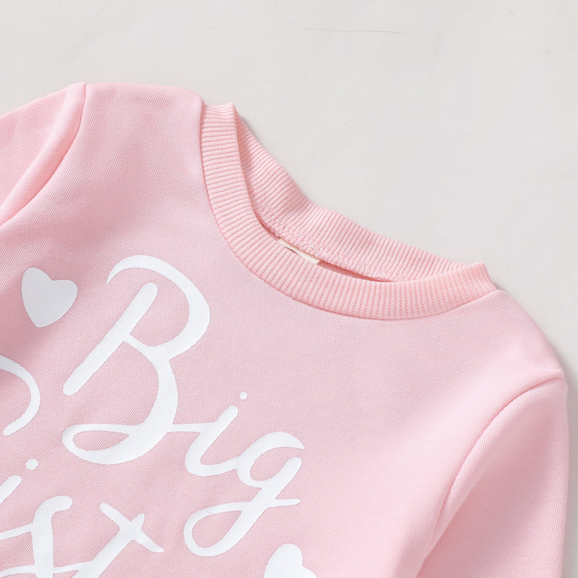 Big Sister Little Sister Matching Outfits - Toddler & Baby Girl Sweatshirt Top with Flare Pants Set | Cute Sister Twin Clothes for Family Photos, Birthday Parties & Holiday Outfits