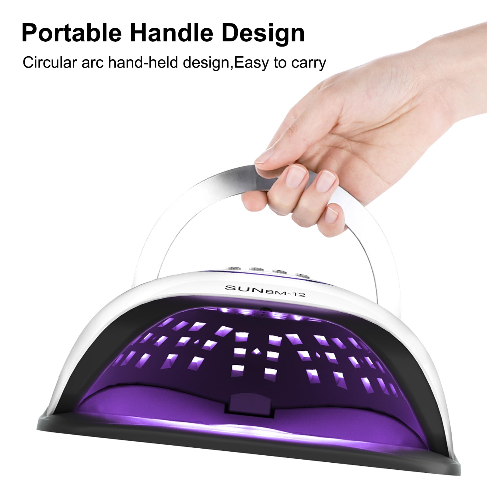 Professional 300W UV LED Nail Lamp with Smart Sensor & 4 Timer Settings - Fast Curing Gel Polish Dryer Light for Manicure & Pedicure - Includes 72 LED Beads & Protective Gloves - Perfect for Home Nail Salon, Gel X Polish Kit & Nail Art Enthusiasts
