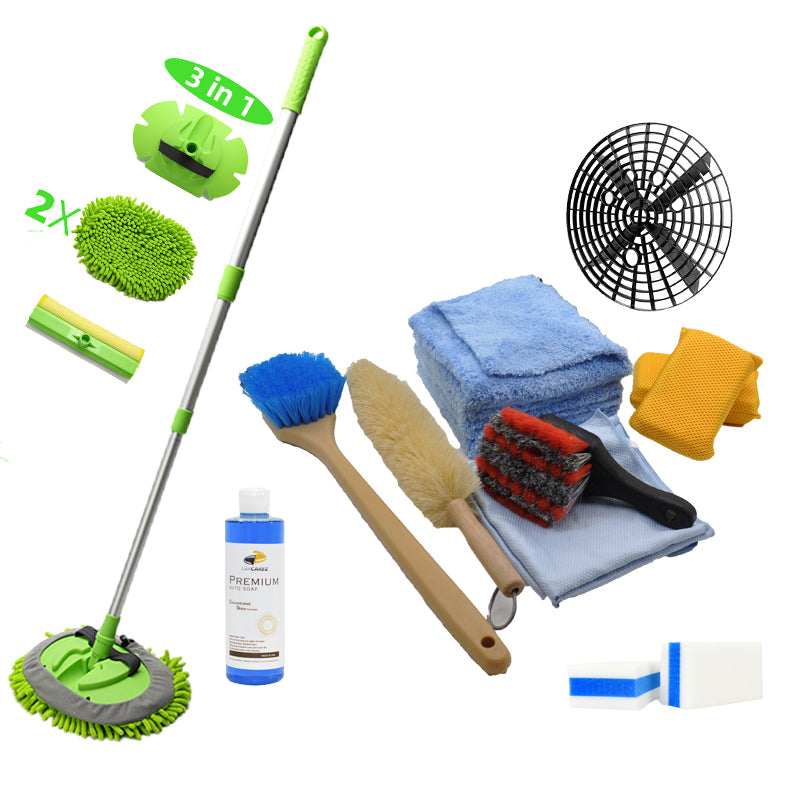 Ride Fresh All in One Car Wash Kit (16 Piece) - Premium Car Cleaning Supplies for Exterior & Interior Detailing - Perfect for Home, Car Wash Business & Auto Enthusiasts