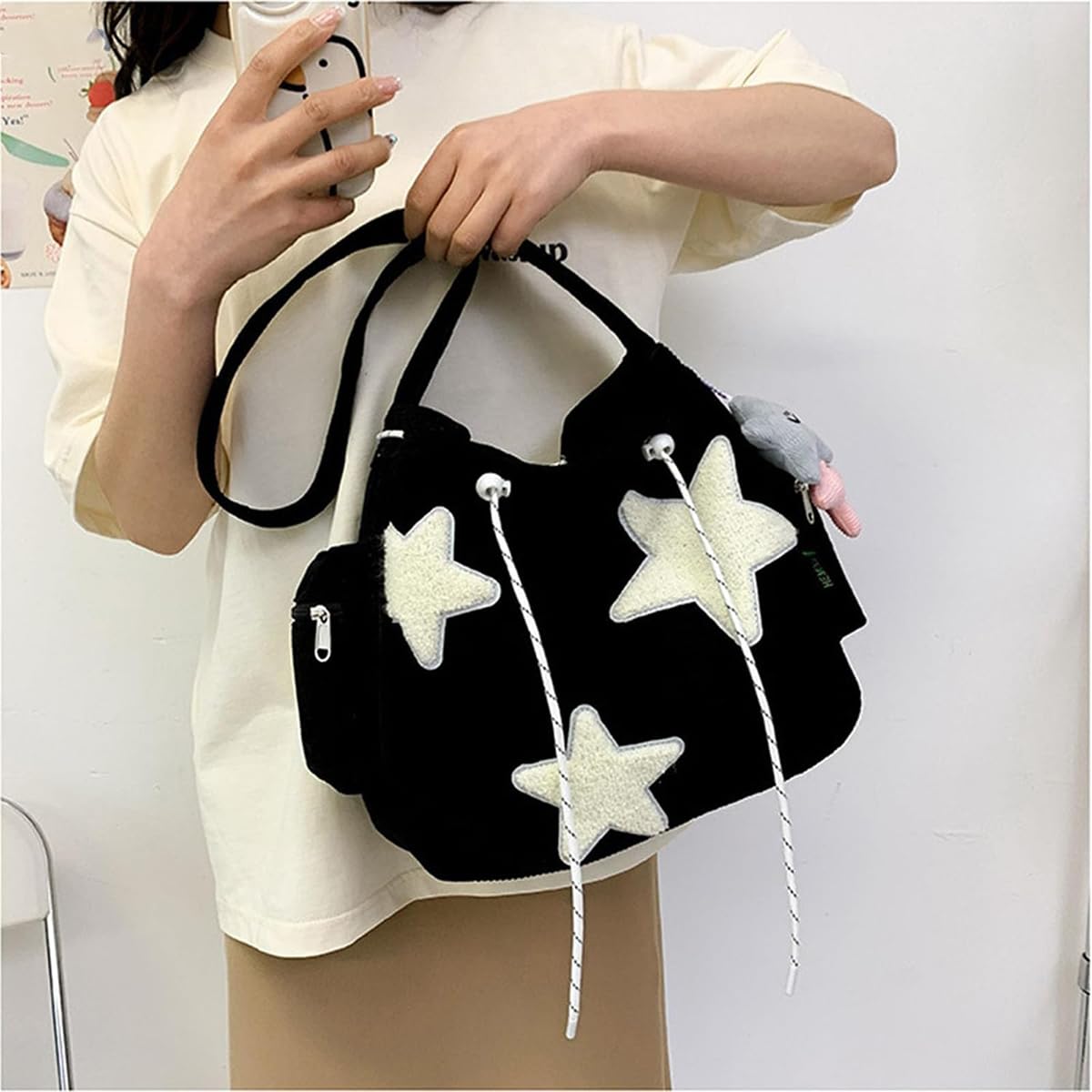 Solarix Crossbody Bag - Y2K Corduroy Tote for Kawaii Fashion