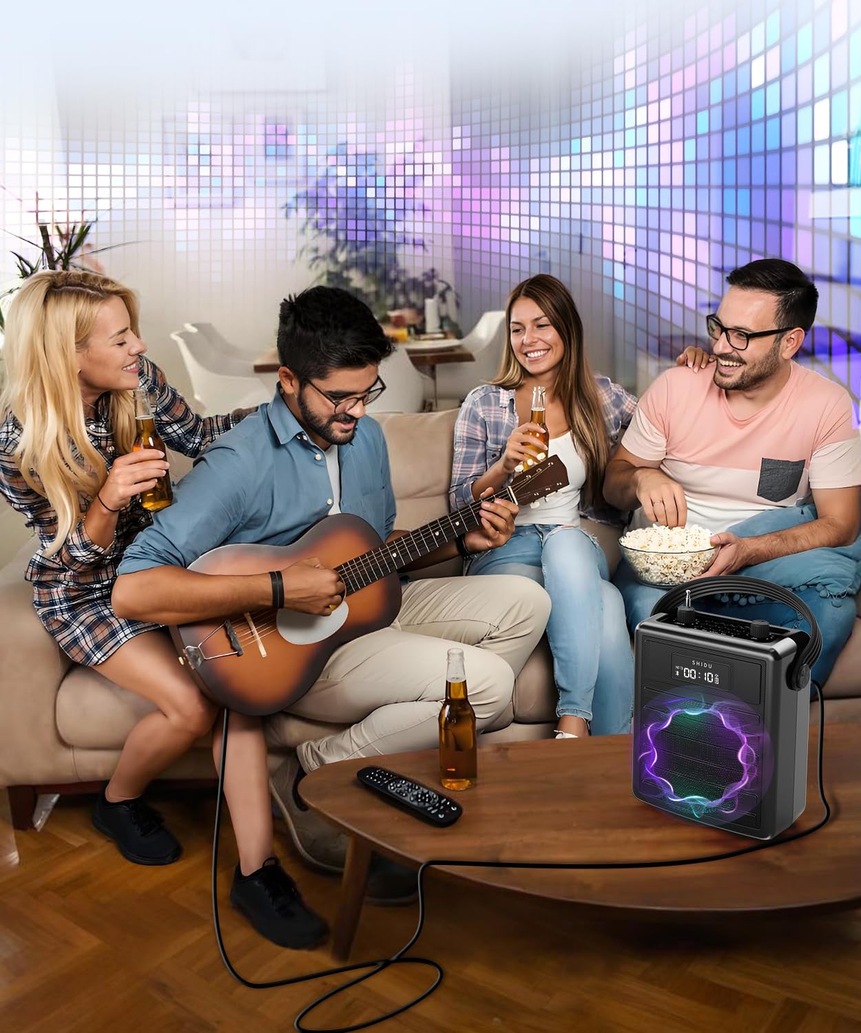 SHIDU Professional Portable Voice Amplifier with Wireless UHF Microphone & Bluetooth Speaker - Headset & Handheld Mic Included - Ideal for Teachers, Meetings, Speeches, Outdoor Events & Public Speaking