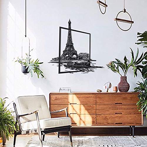 Eiffel Tower Paris Metal Wall Art Sculpture - Seine River Inspired Wall Decor - Unique Christmas & Housewarming Gift - Elegant Home & Office Decoration